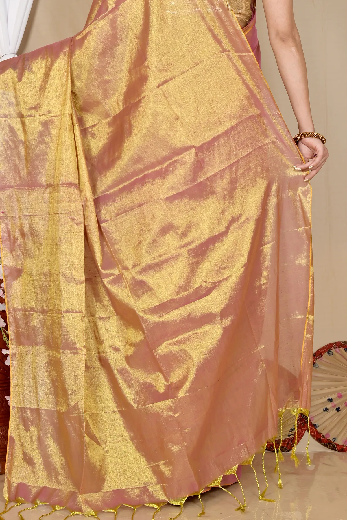 DipDiya Cotton Silk Golden Tisuka Than Heritage You Can Wear Handloom Sarees