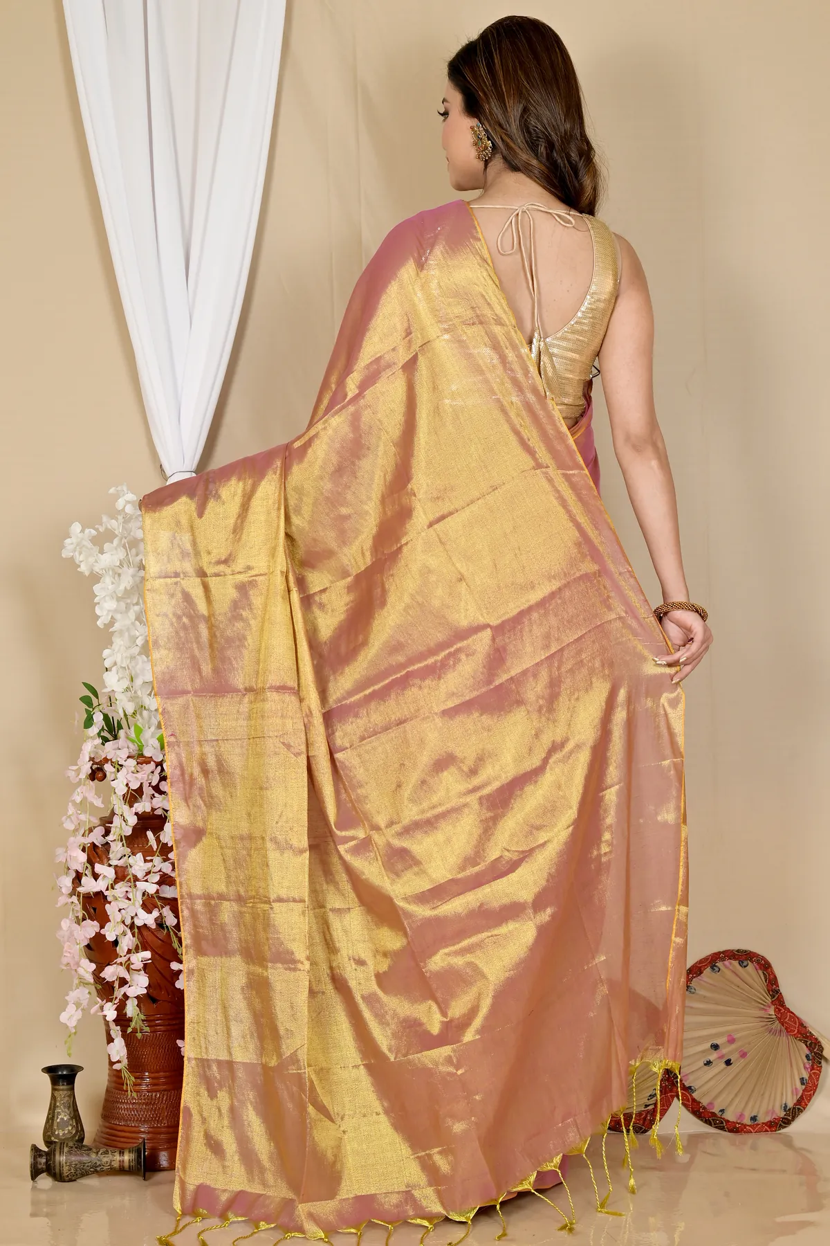 DipDiya Cotton Silk Golden Tisuka Than Heritage You Can Wear Handloom Sarees