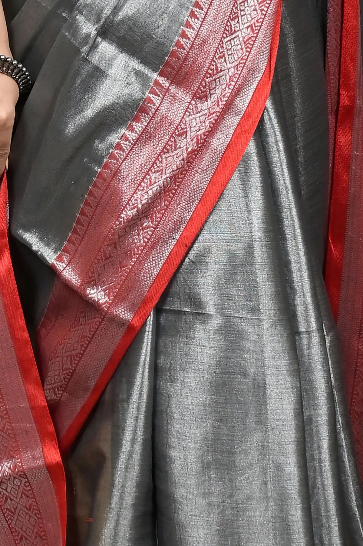 DipDiya Cotton Silk Grey Tisuka Par Heritage of Bengali Handloom Sarees