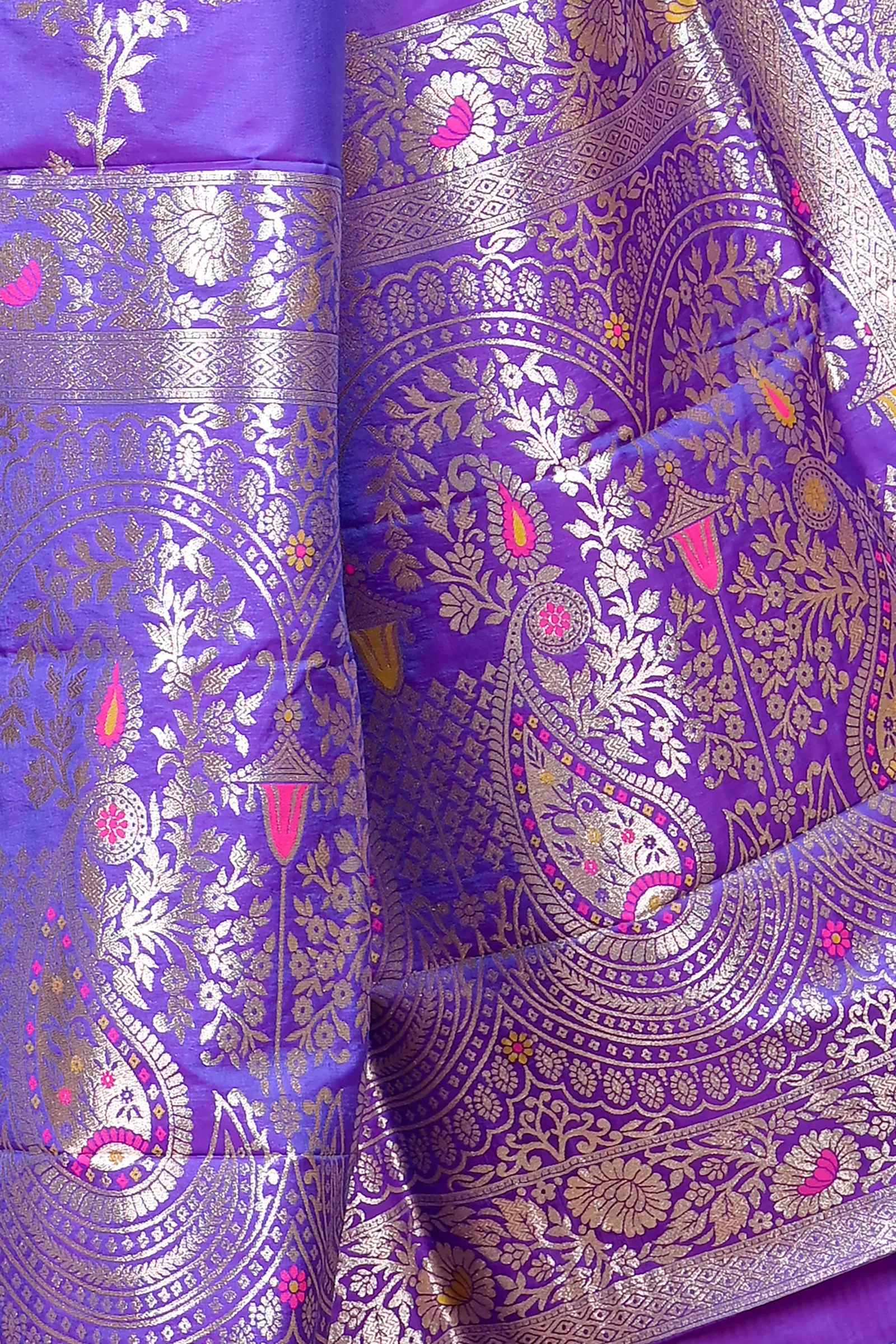 DipDiya Cotton Silk Lavender Parosha Artisan Woven Kathan Sarees