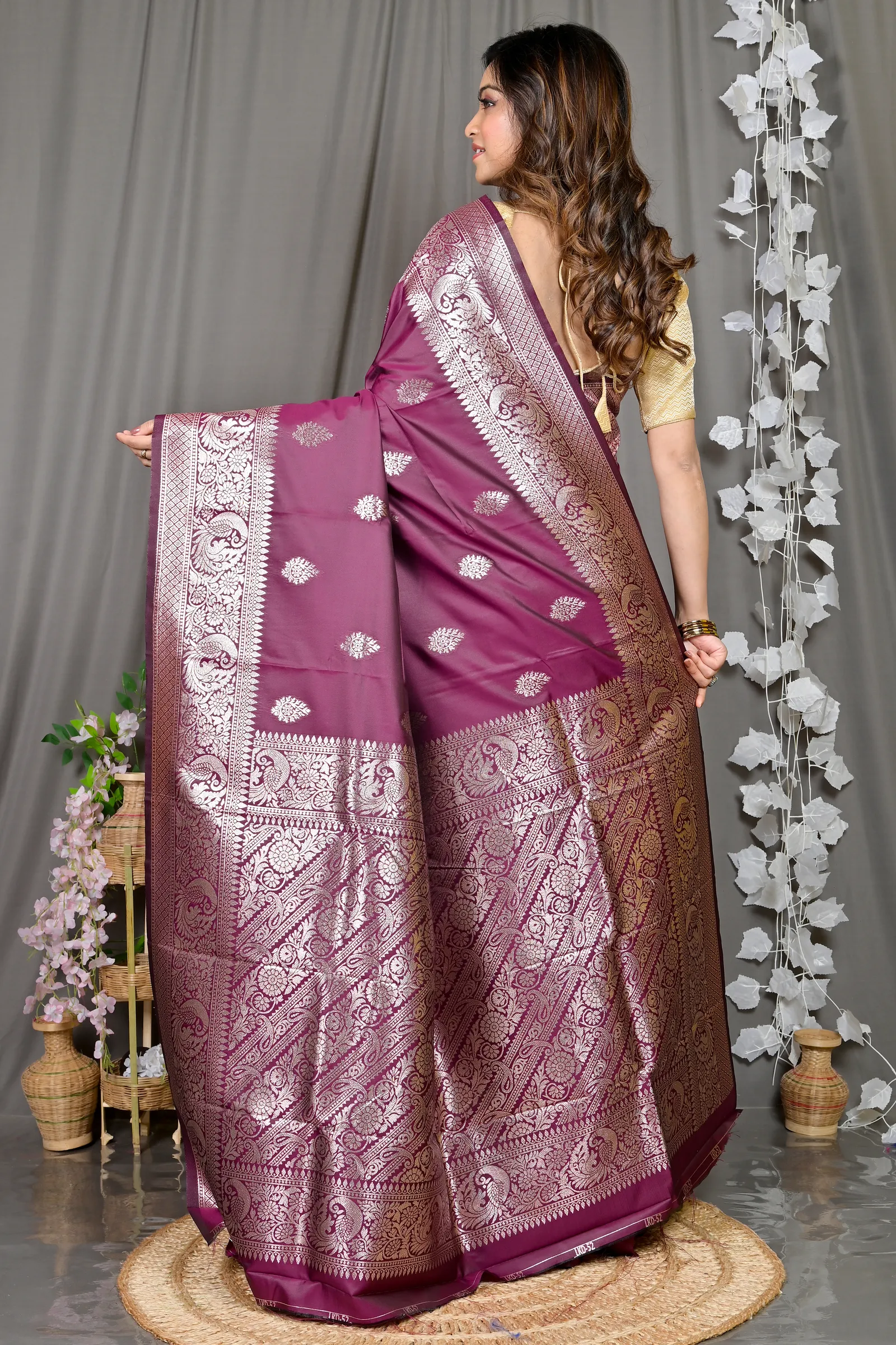 DipDiya Cotton Silk Maroon Paromal Timeless Bengal Kathan Sarees