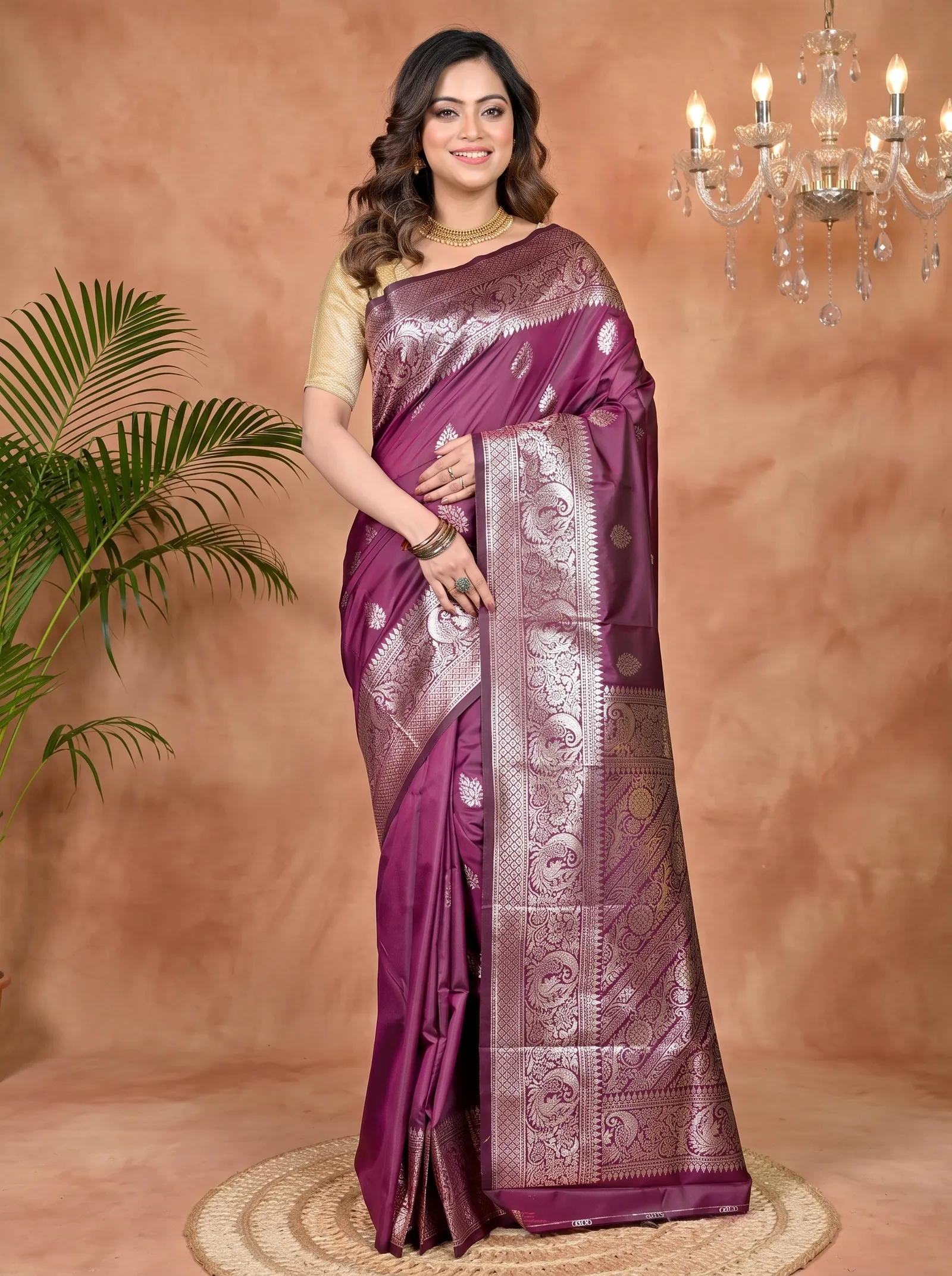 DipDiya Cotton Silk Maroon Paromal Timeless Bengal Kathan Sarees