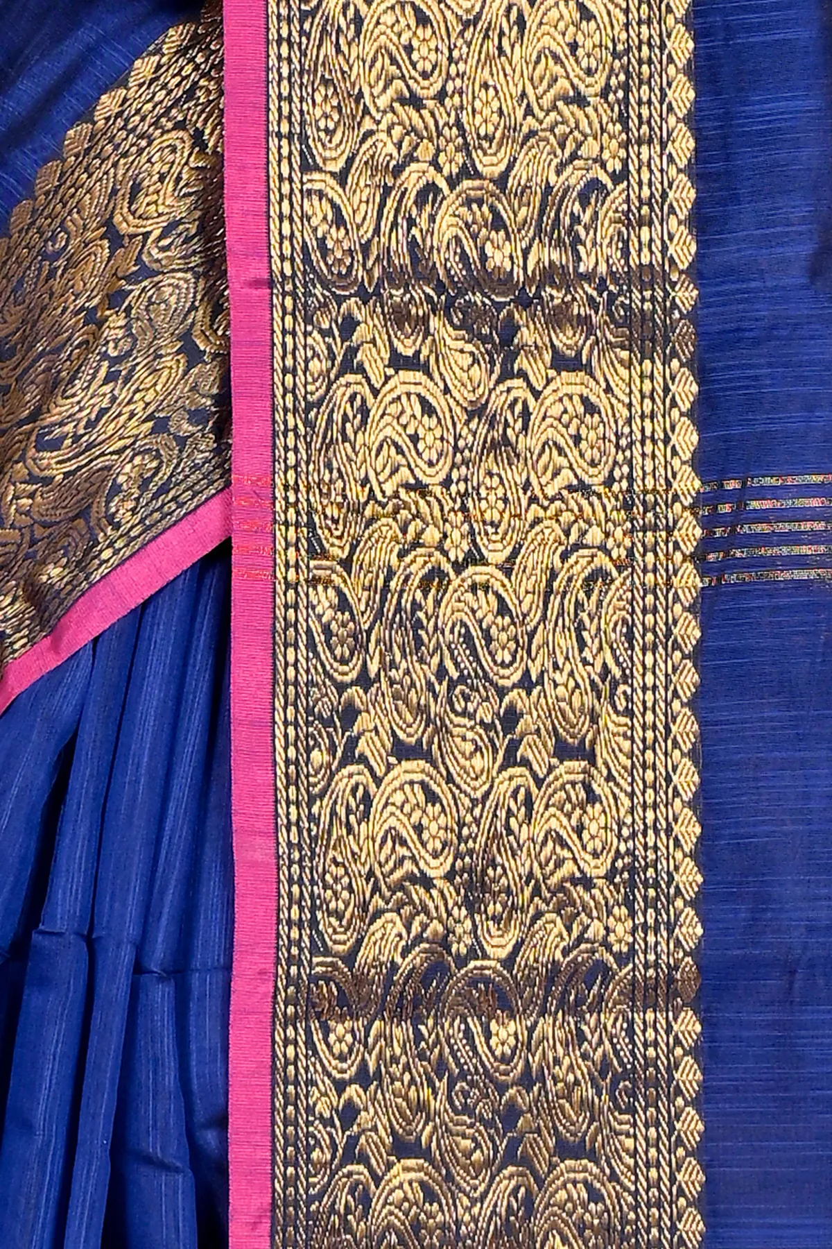 DipDiya Cotton Silk Naby Blue Asta Tradition in Every Thread Handloom Sarees