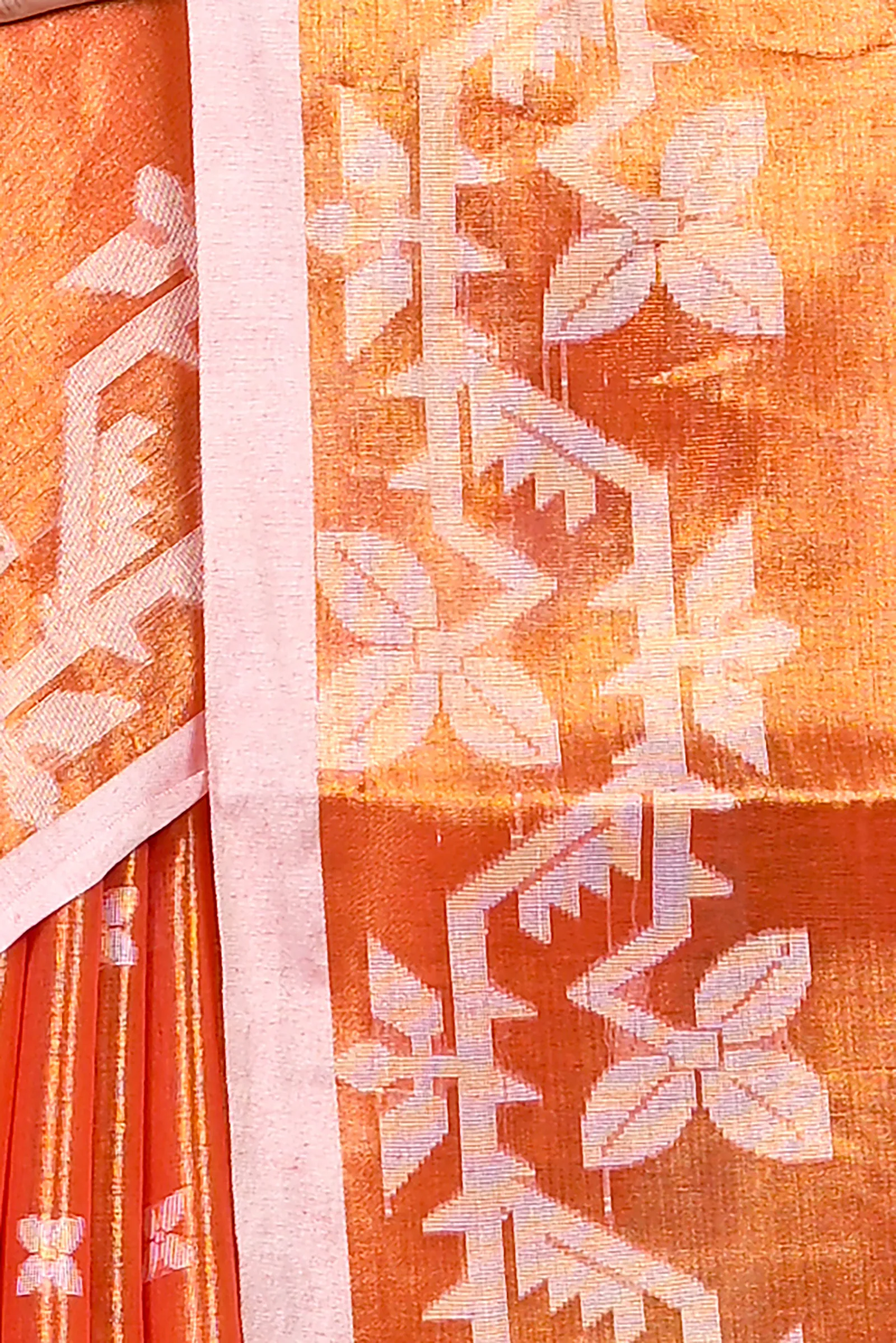 DipDiya Cotton Silk Orange Parashar Woven with Tradition Tissue Jamdani Sarees
