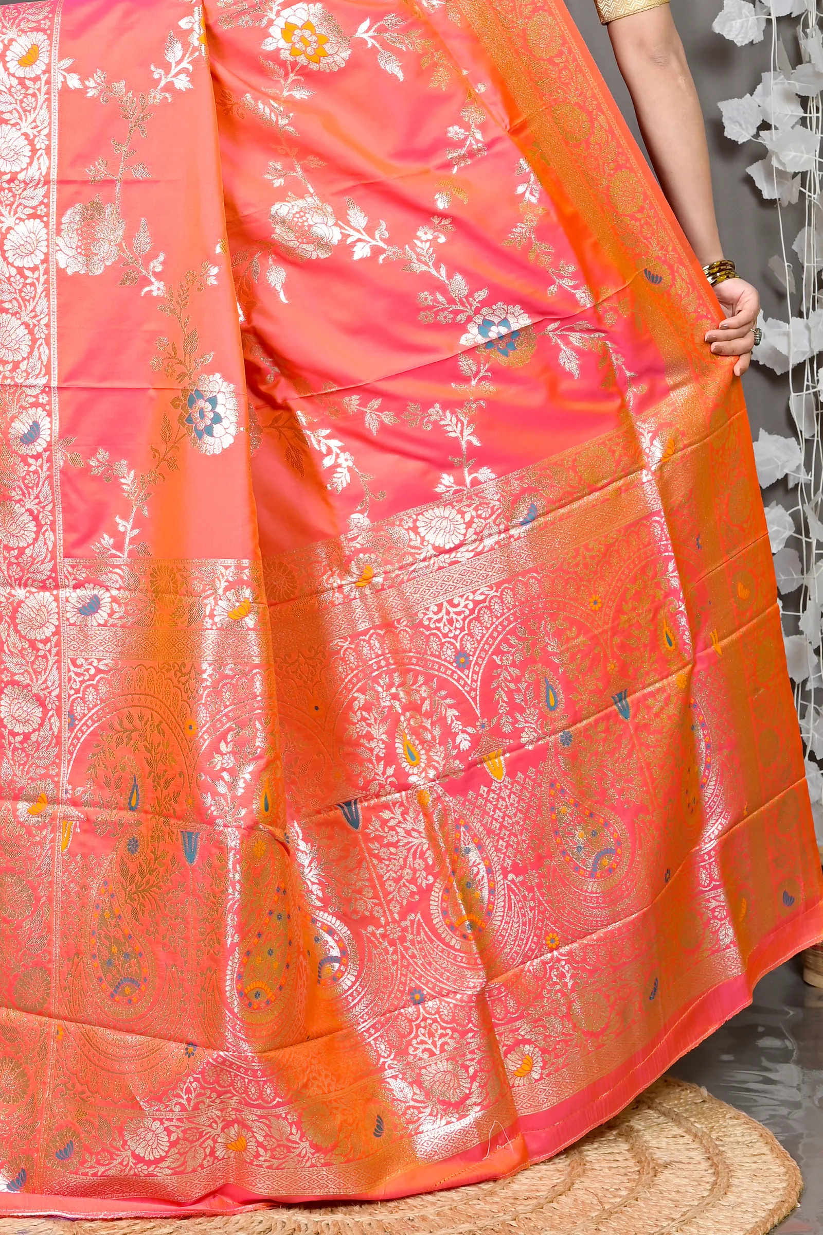 DipDiya Cotton Silk Orange Parosha A Legacy Woven Kathan Sarees