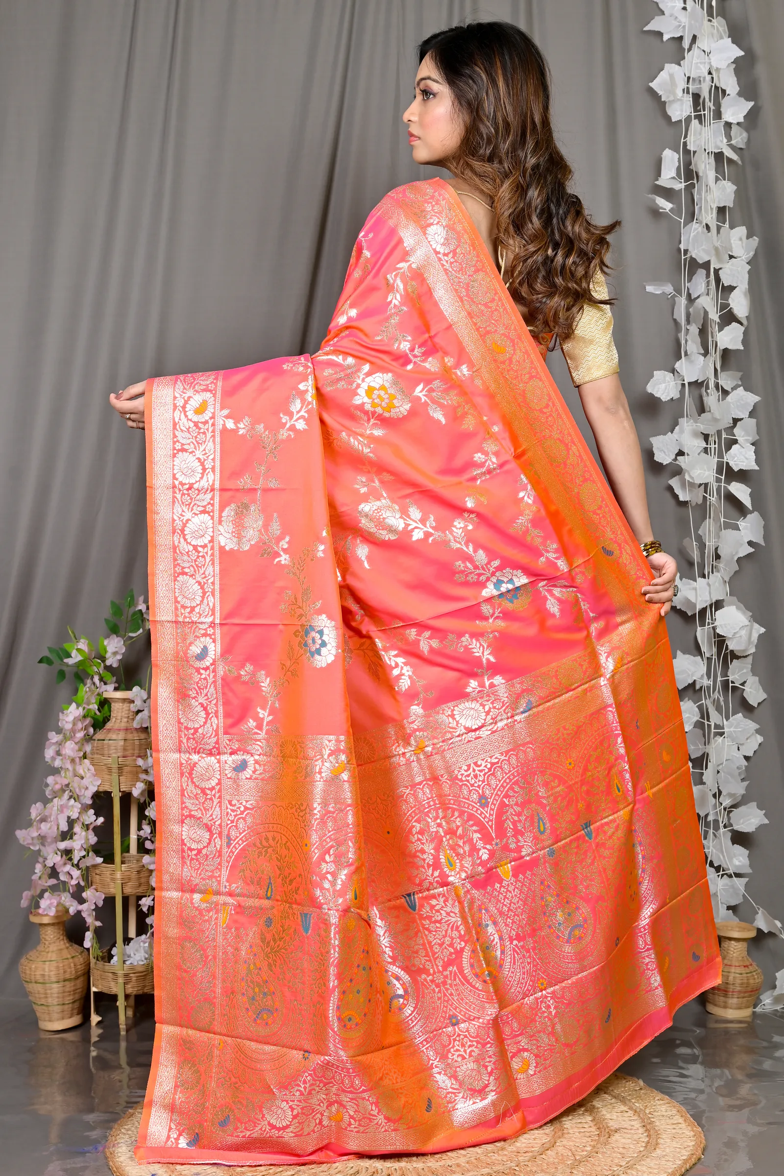 DipDiya Cotton Silk Orange Parosha A Legacy Woven Kathan Sarees