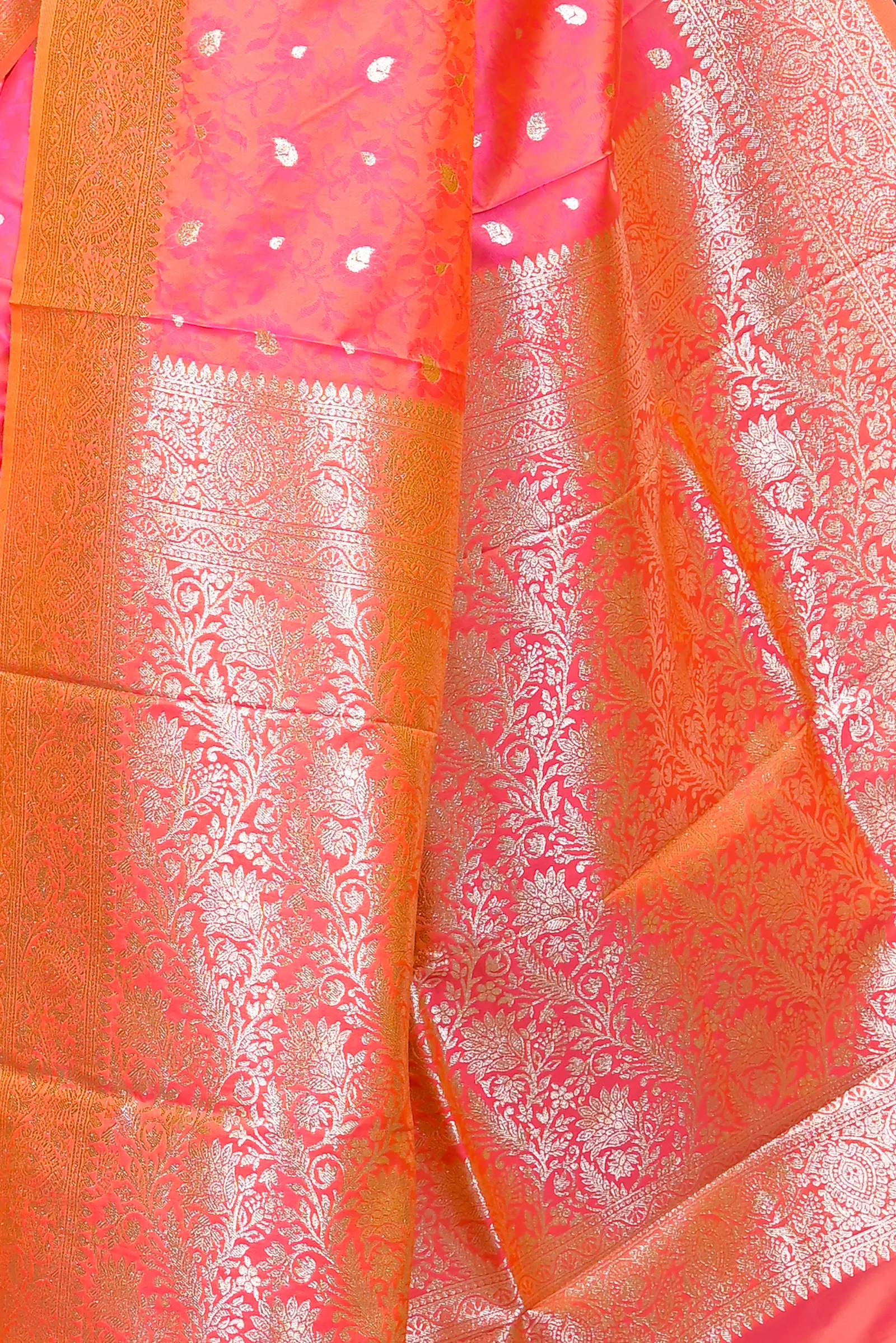 DipDiya Cotton Silk Orange Parova Bengal’s Legacy Tanchui Sarees