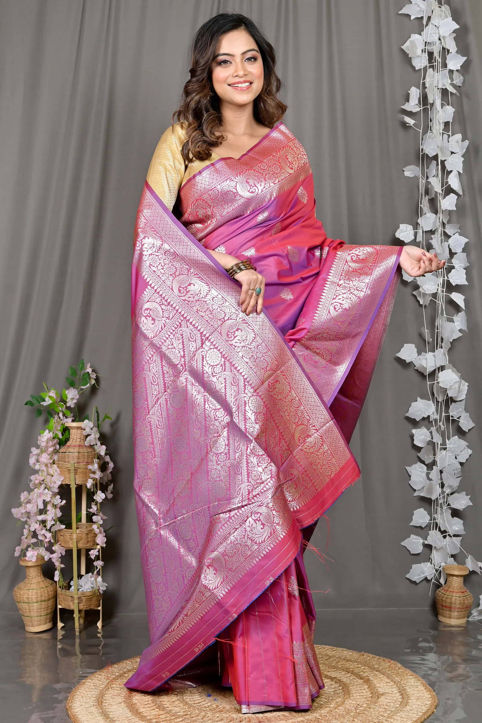 DipDiya Cotton Silk Pink Paromal Timeless Elegance Kathan Sarees