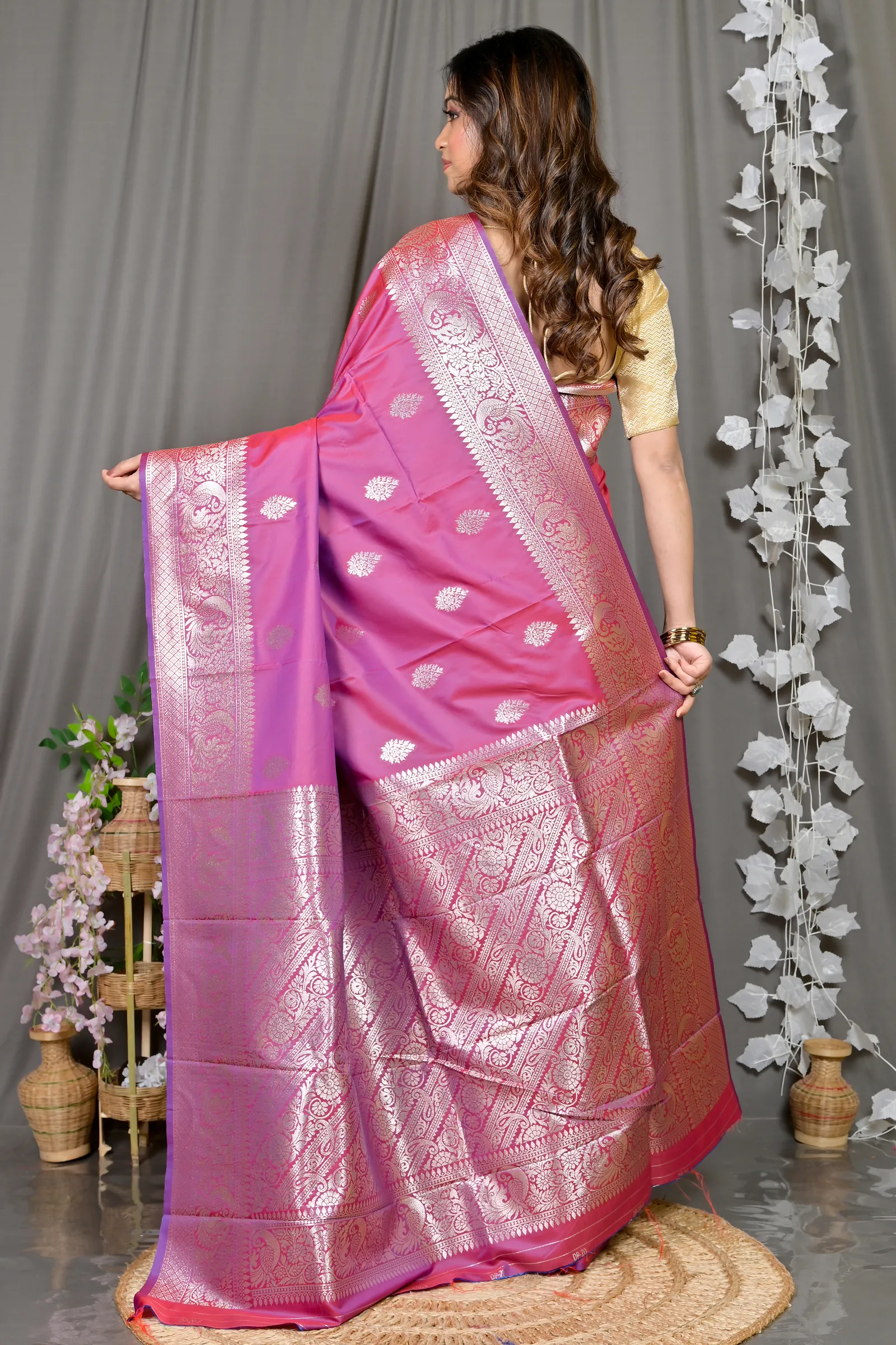 DipDiya Cotton Silk Pink Paromal Timeless Elegance Kathan Sarees
