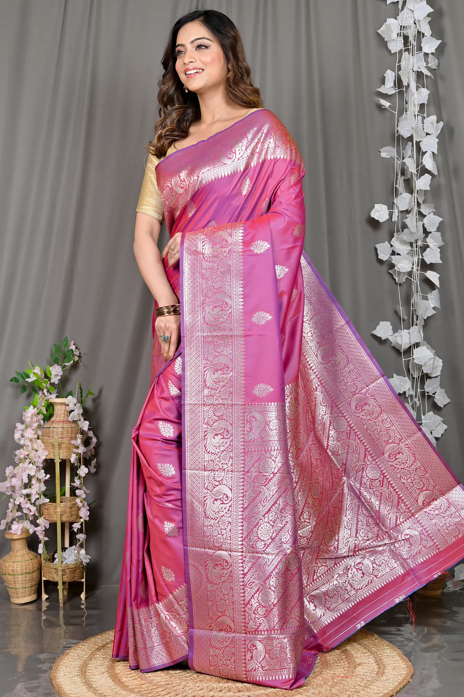 DipDiya Cotton Silk Pink Paromal Timeless Elegance Kathan Sarees