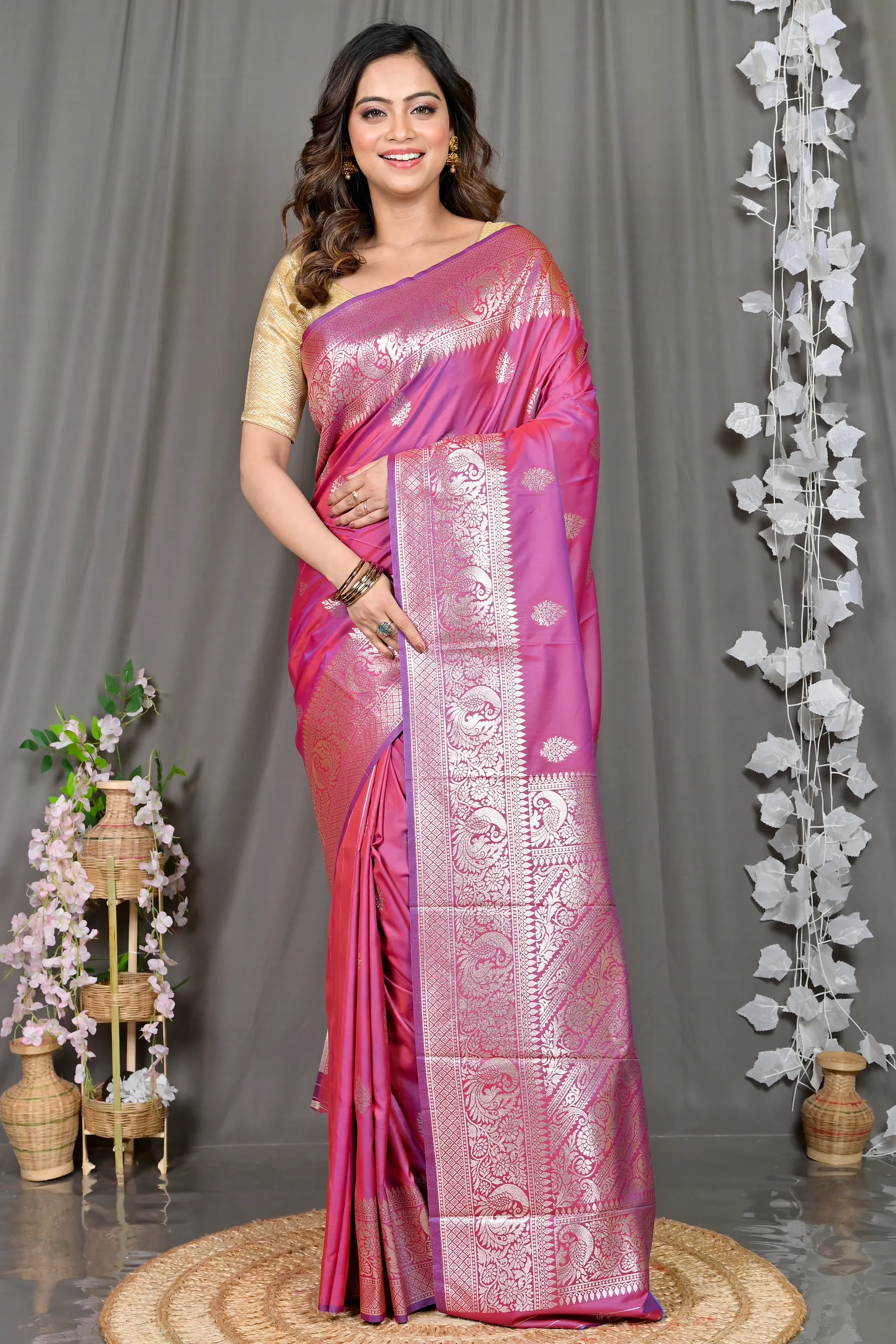 DipDiya Cotton Silk Pink Paromal Timeless Elegance Kathan Sarees