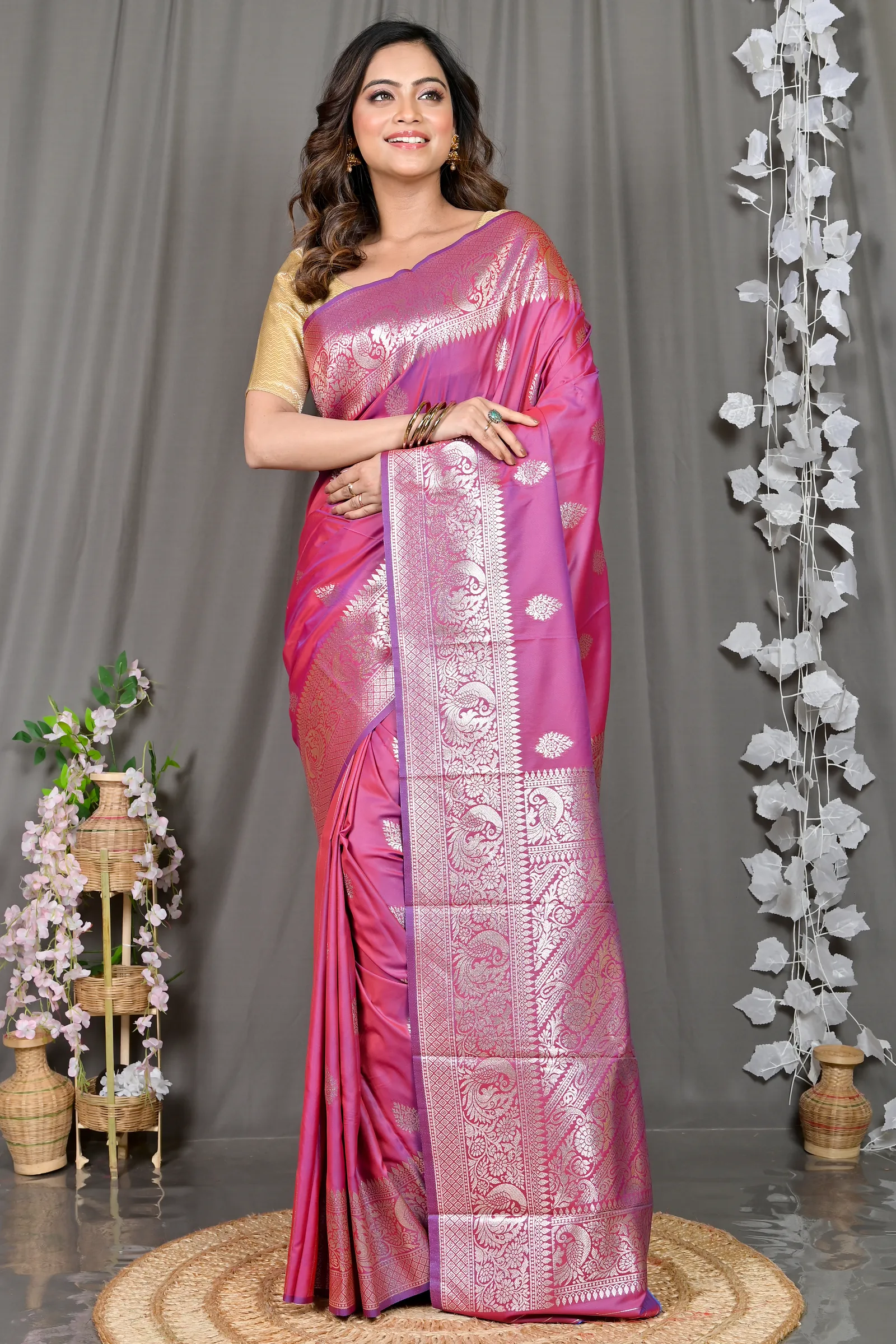 DipDiya Cotton Silk Pink Paromal Timeless Elegance Kathan Sarees