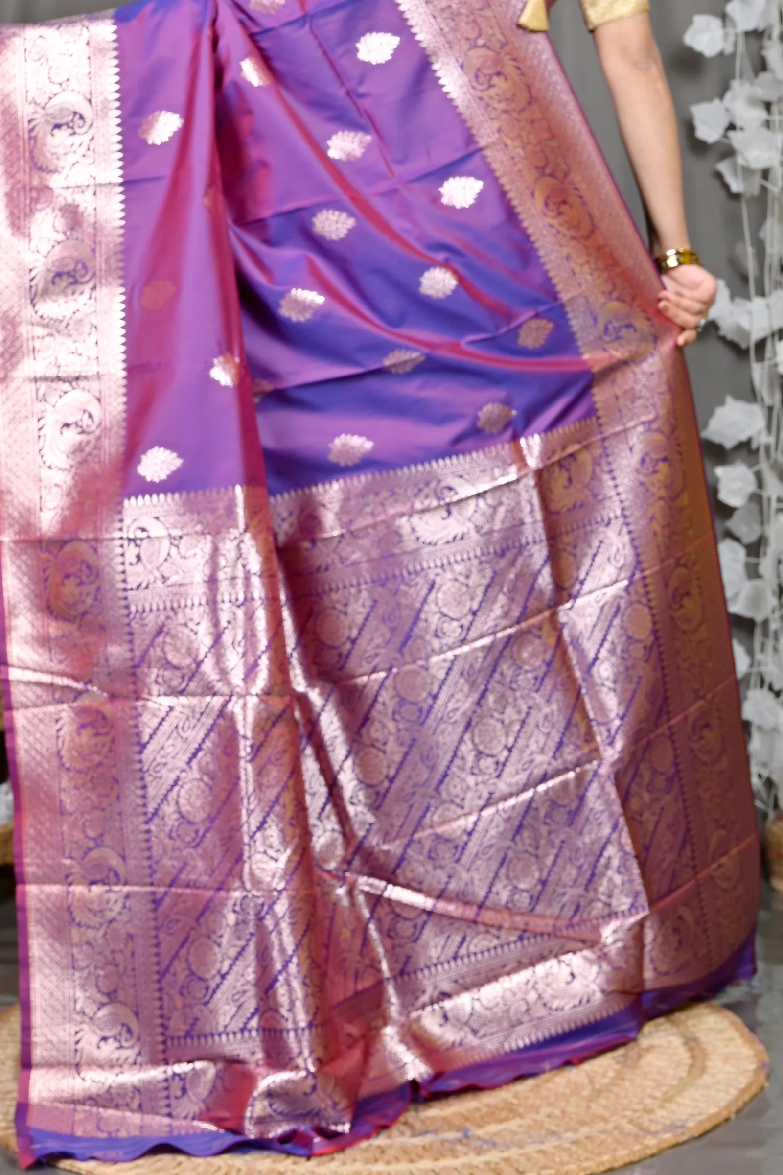 DipDiya Cotton Silk Purple Paromal The Bengali Classic Kathan Sarees