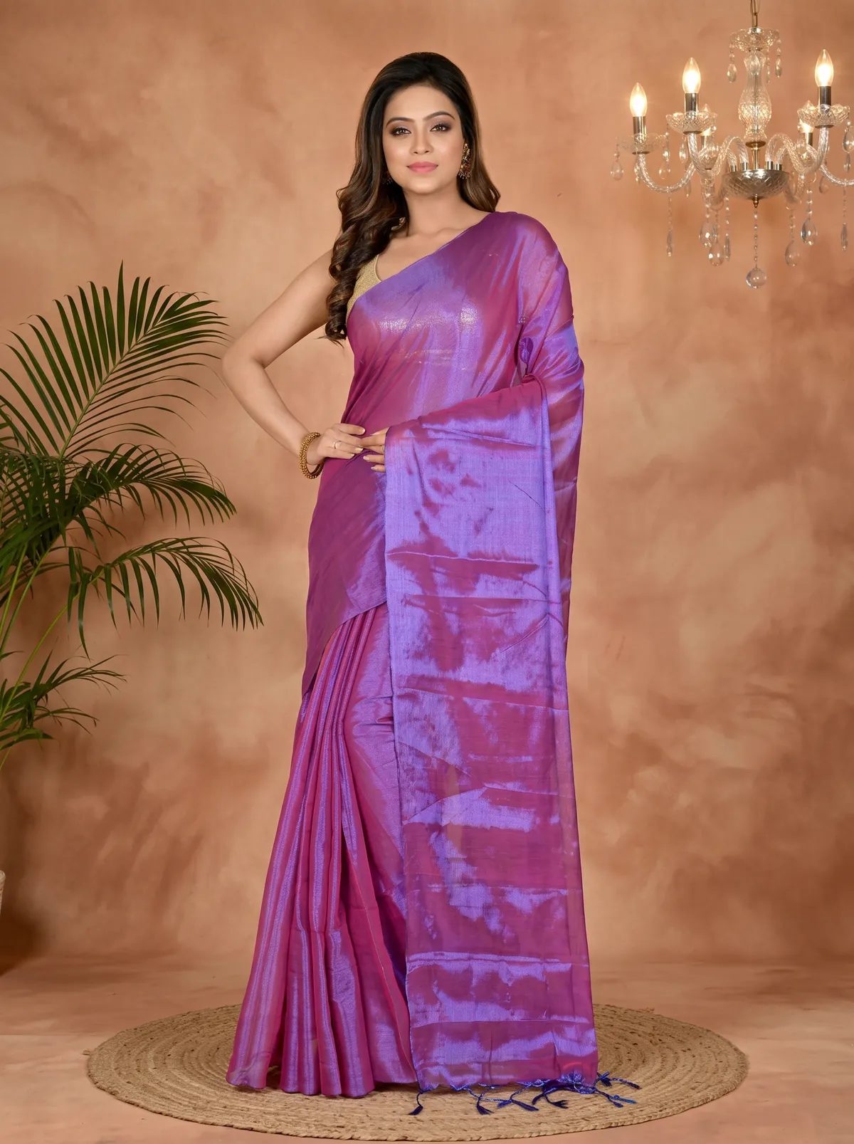 DipDiya Cotton Silk Purple Tisuka Than Heritage Elegance Handloom Sarees