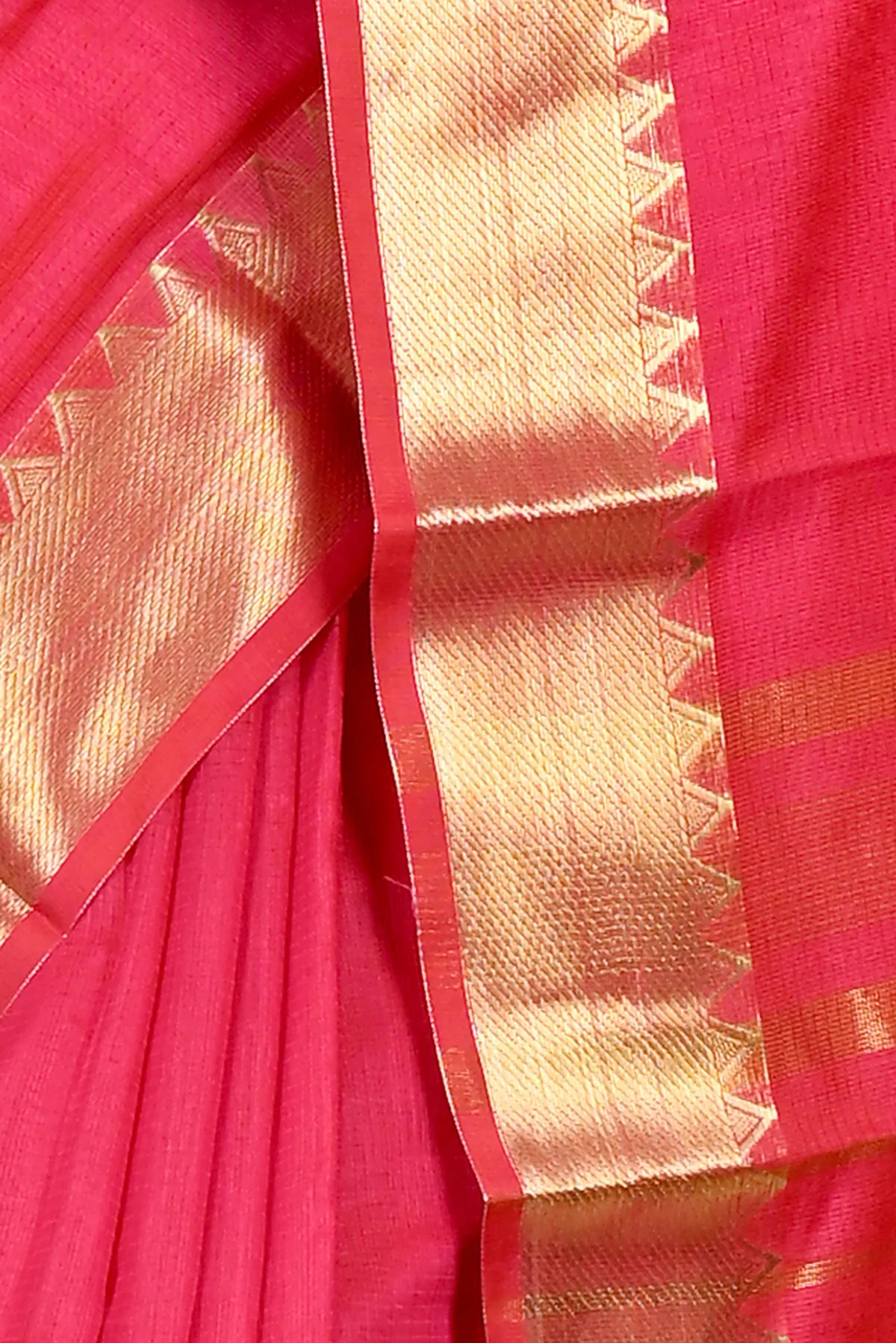 DipDiya Cotton Silk Rani Pink Sikra Stories of Bengal Handloom Sarees