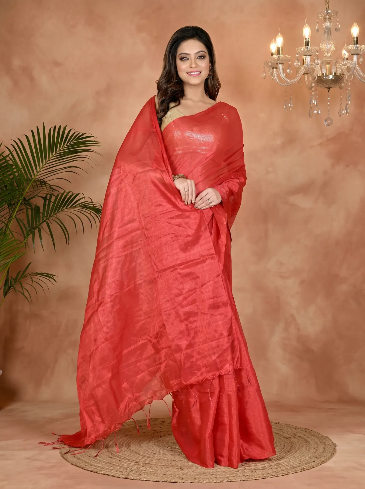 DipDiya Cotton Silk Red Tisuka Than Handcrafted Elegance Handloom Sarees