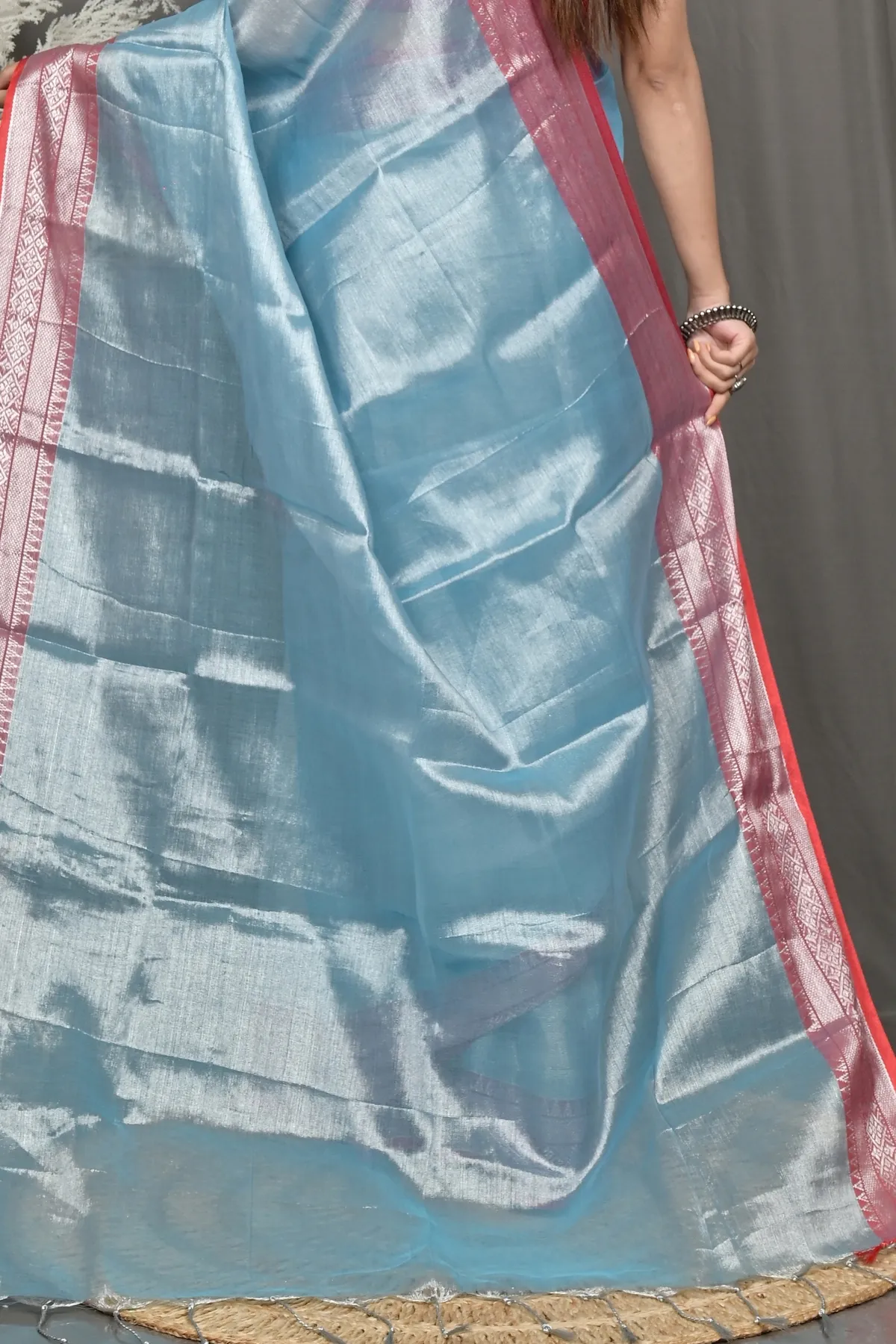 DipDiya Cotton Silk Seafoam Green Tisuka Par Heritage of Bengali Handloom Sarees