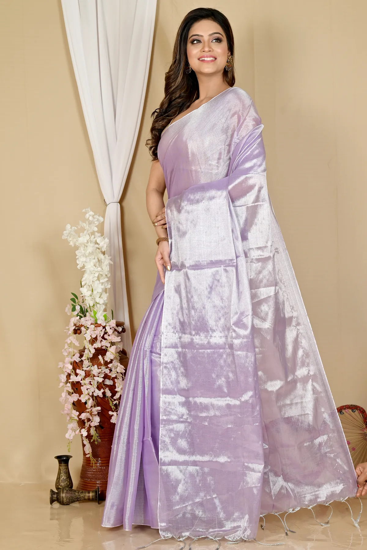 DipDiya Cotton Silk Silver Tisuka Than Loom to Love Handloom Sarees
