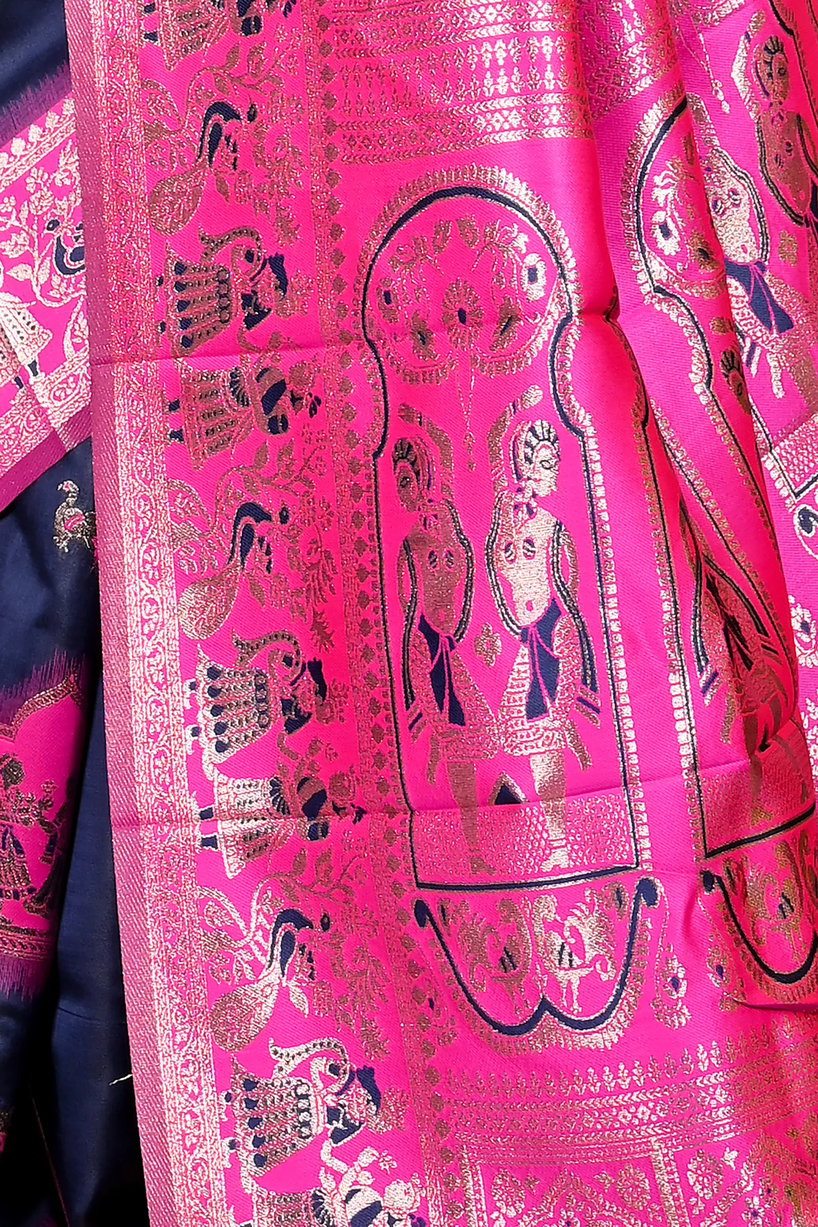 DipDiya Cotton Silk Violet Pink Parza Bengal’s Legacy Baluchari Sarees