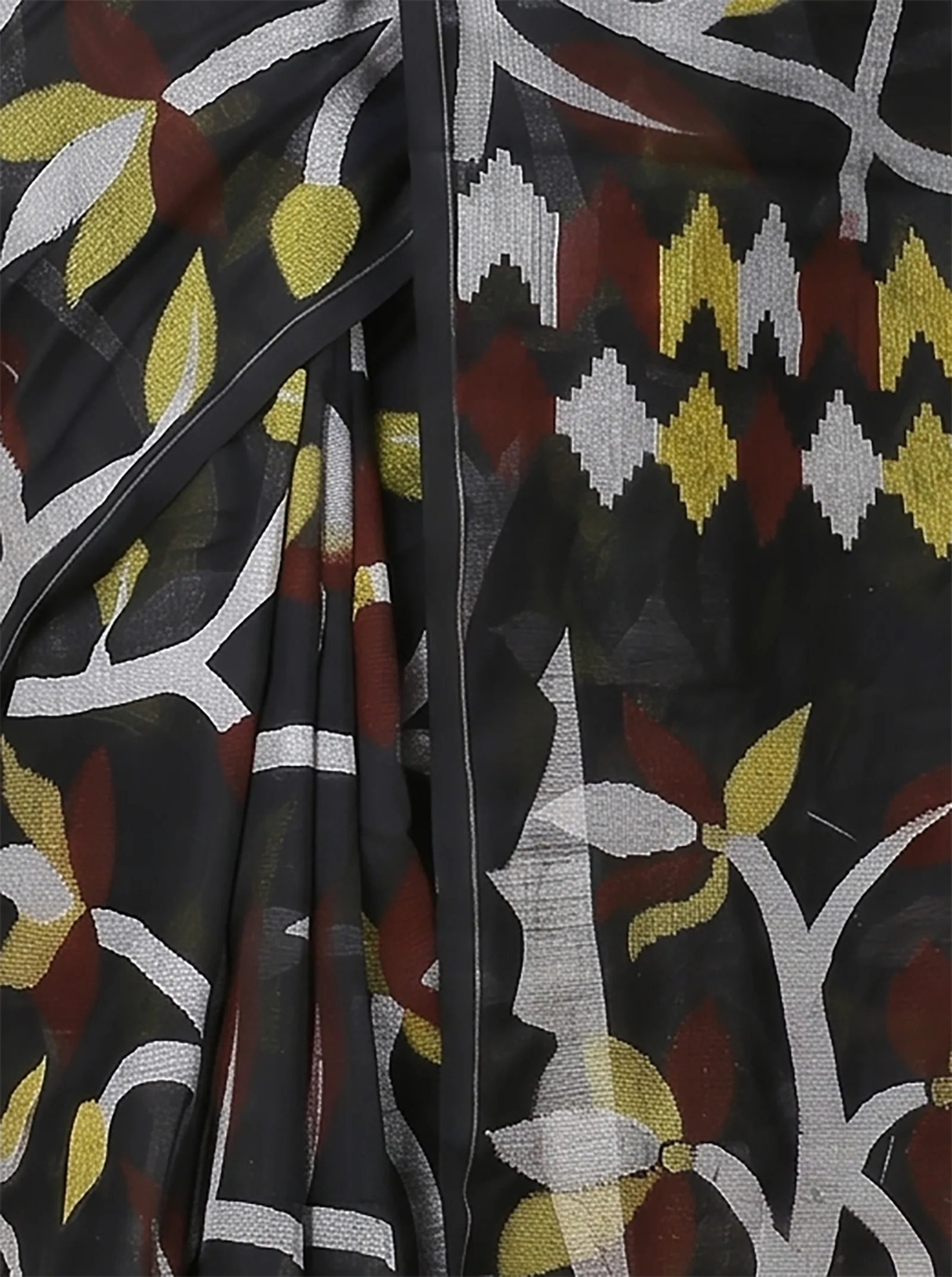 DipDiya Cotton  Traditional Bengali Black Artisan Crafted Naren Handloom Saree