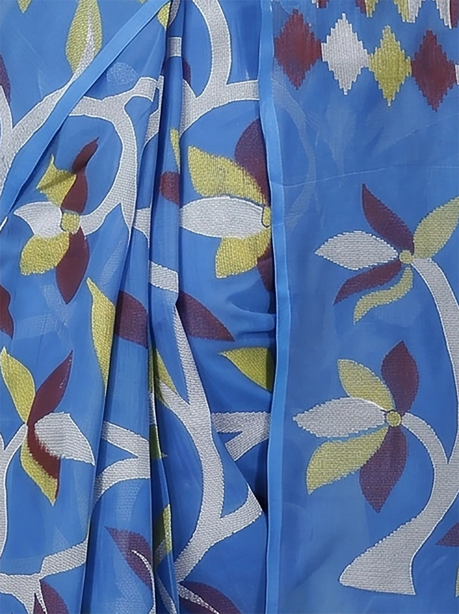DipDiya Cotton  Traditional Bengali Blue Artisan Crafted Naren Handloom Saree