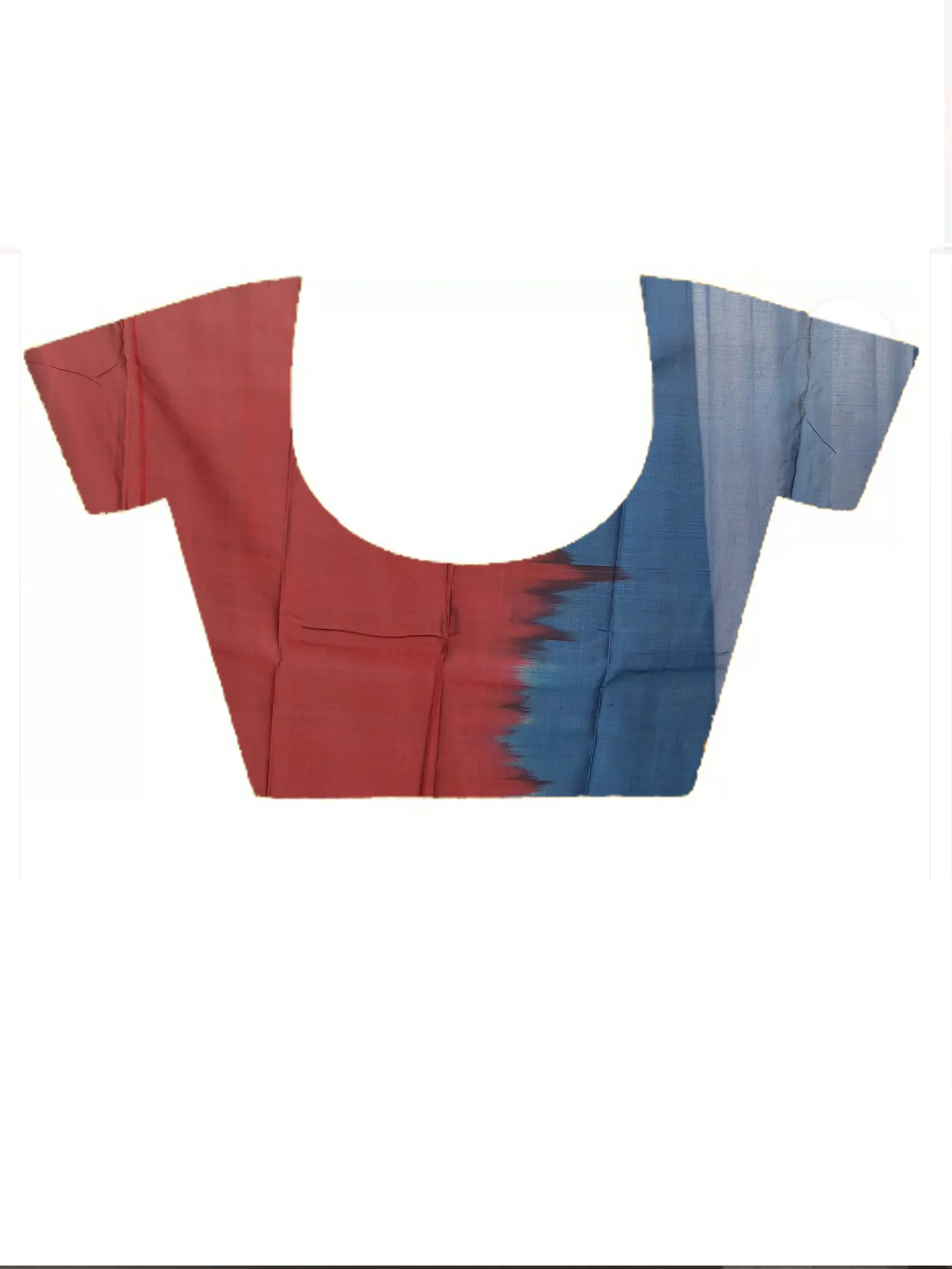 DipDiya Cotton  Traditional Bengali Blue Red Artisan Crafted Parlik Gadwal Saree