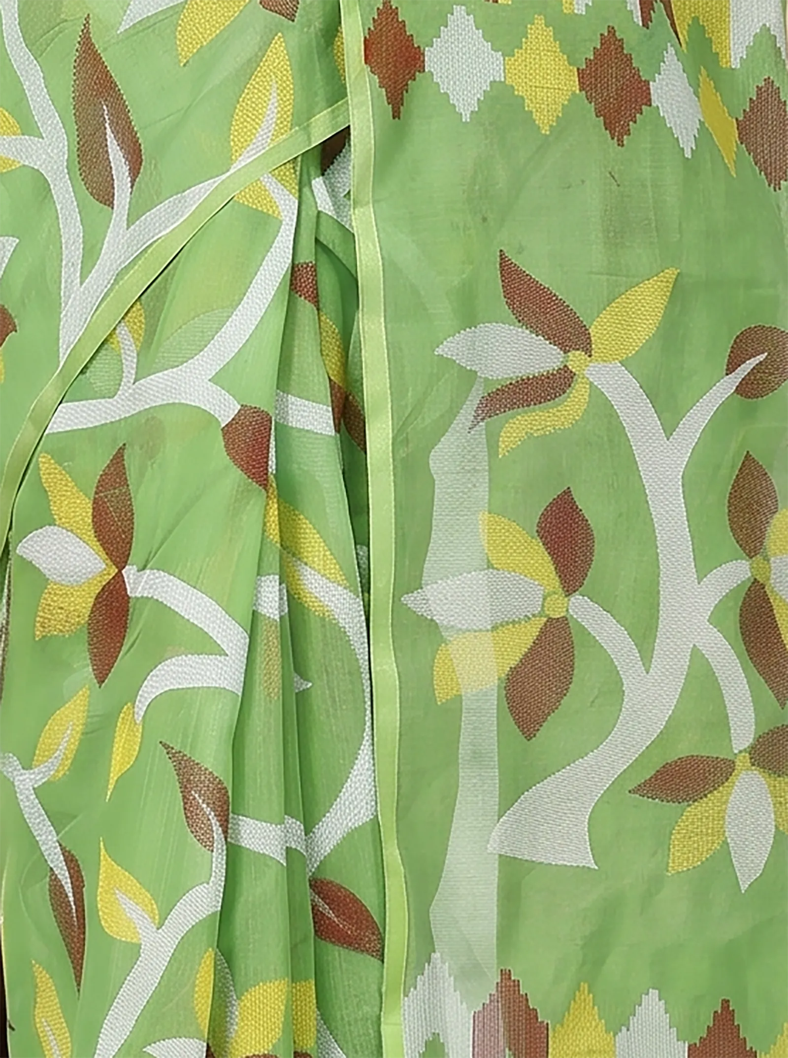 DipDiya Cotton  Traditional Bengali Green Artisan Crafted Naren Handloom Saree