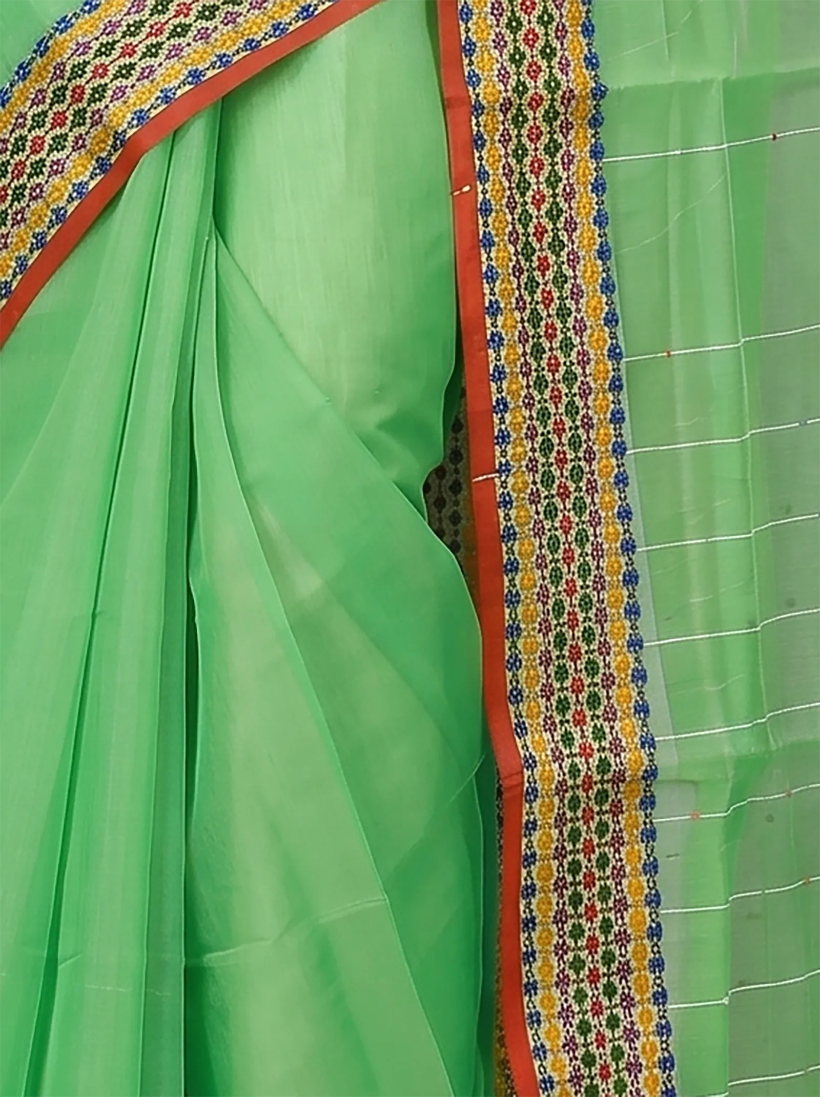 DipDiya Cotton  Traditional Bengali Green Artisan Crafted Popkn Handloom Saree