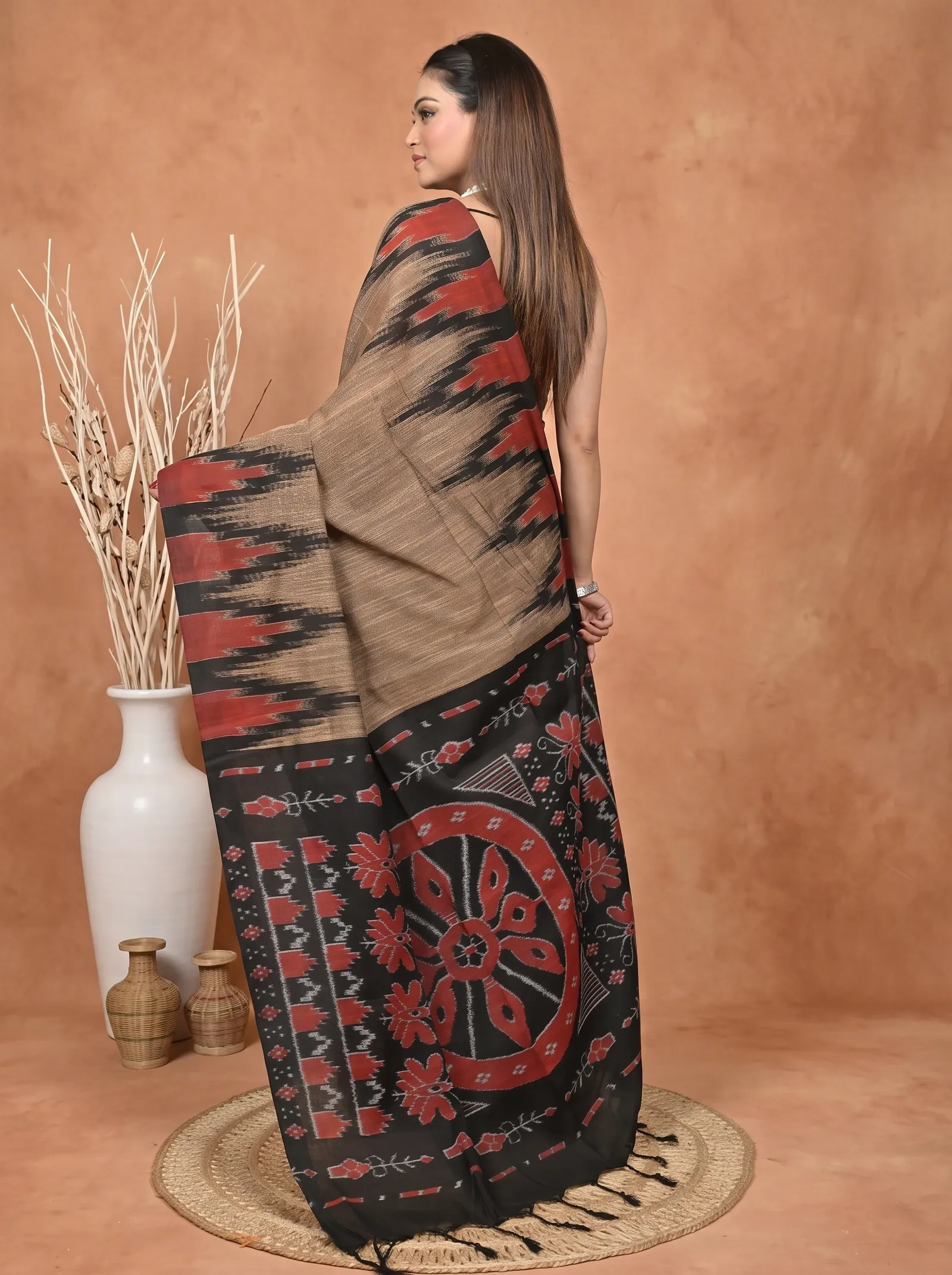 DipDiya Cotton  Traditional Bengali Multi-Coloured Artisan Crafted Soupur Kotki Saree