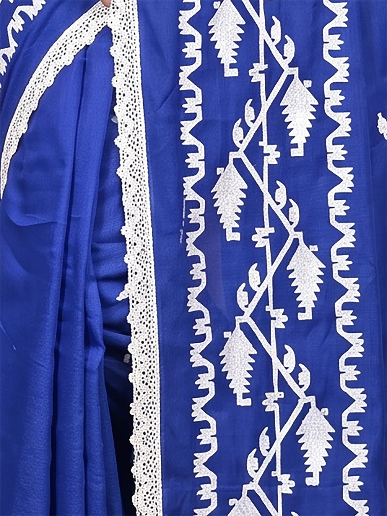 DipDiya Cotton  Traditional Bengali Naby Blue Artisan Crafted Parepu Handloom Saree
