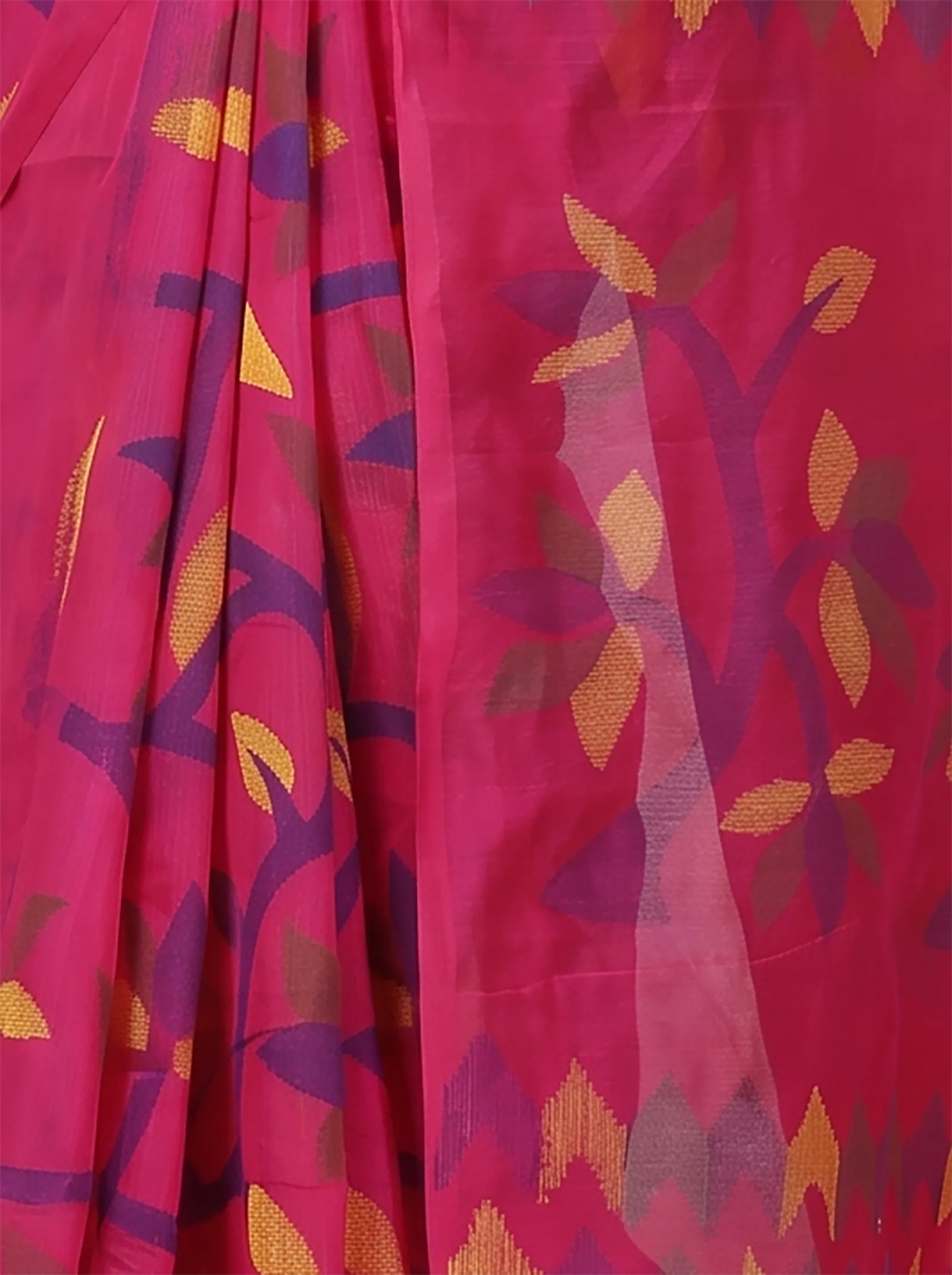 DipDiya Cotton  Traditional Bengali Parpel Artisan Crafted Naren Handloom Saree