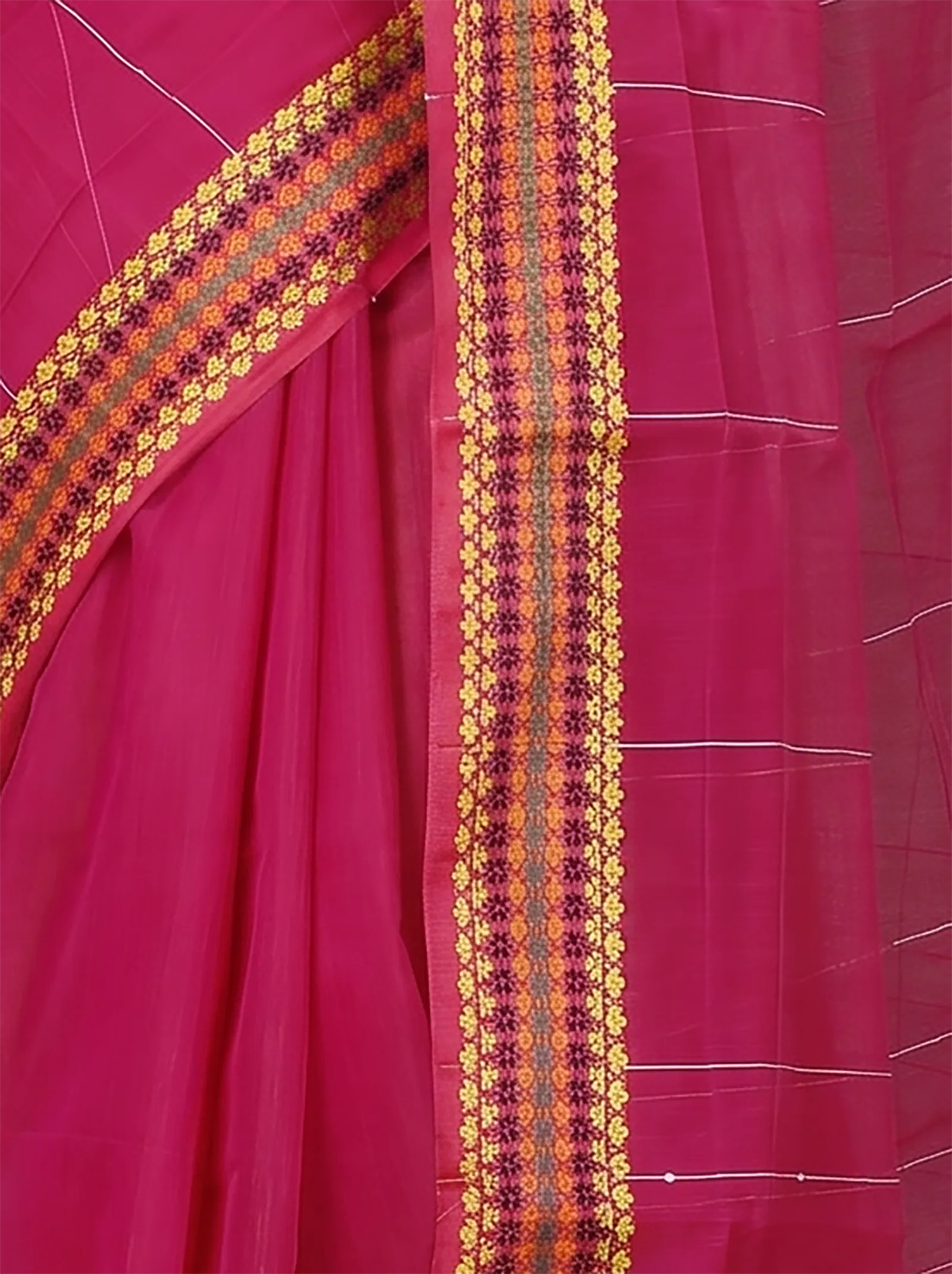 DipDiya Cotton  Traditional Bengali Parpel Artisan Crafted Popkn Handloom Saree