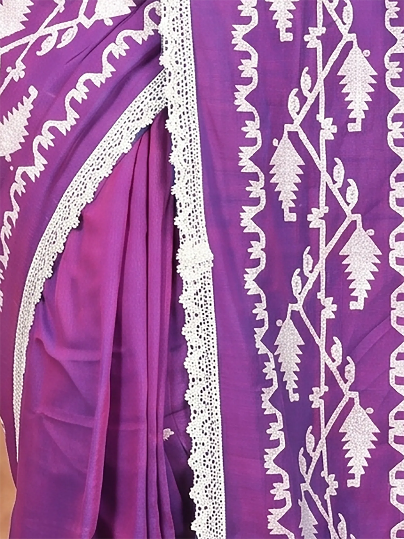 DipDiya Cotton  Traditional Bengali Purple Artisan Crafted Parepu Handloom Saree