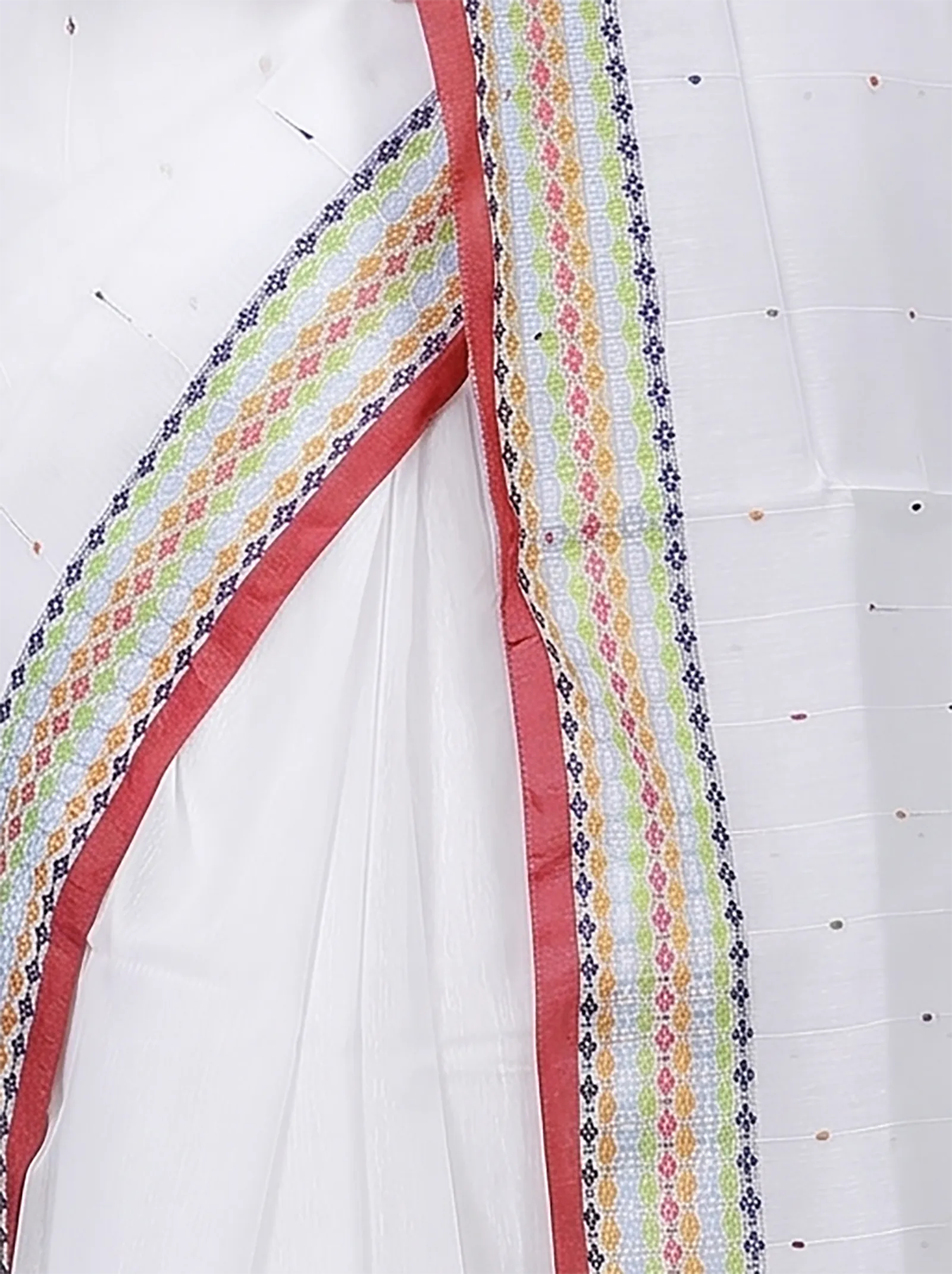 DipDiya Cotton  Traditional Bengali White Artisan Crafted Popkn Handloom Saree