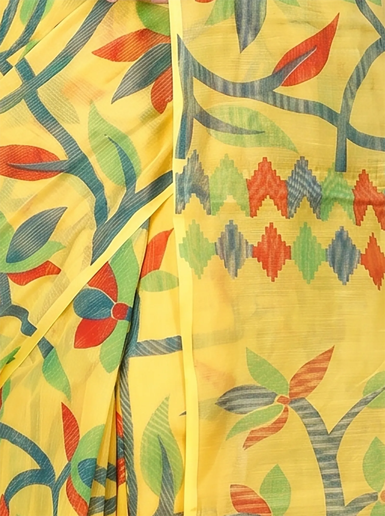 DipDiya Cotton  Traditional Bengali Yellow Artisan Crafted Naren Handloom Saree