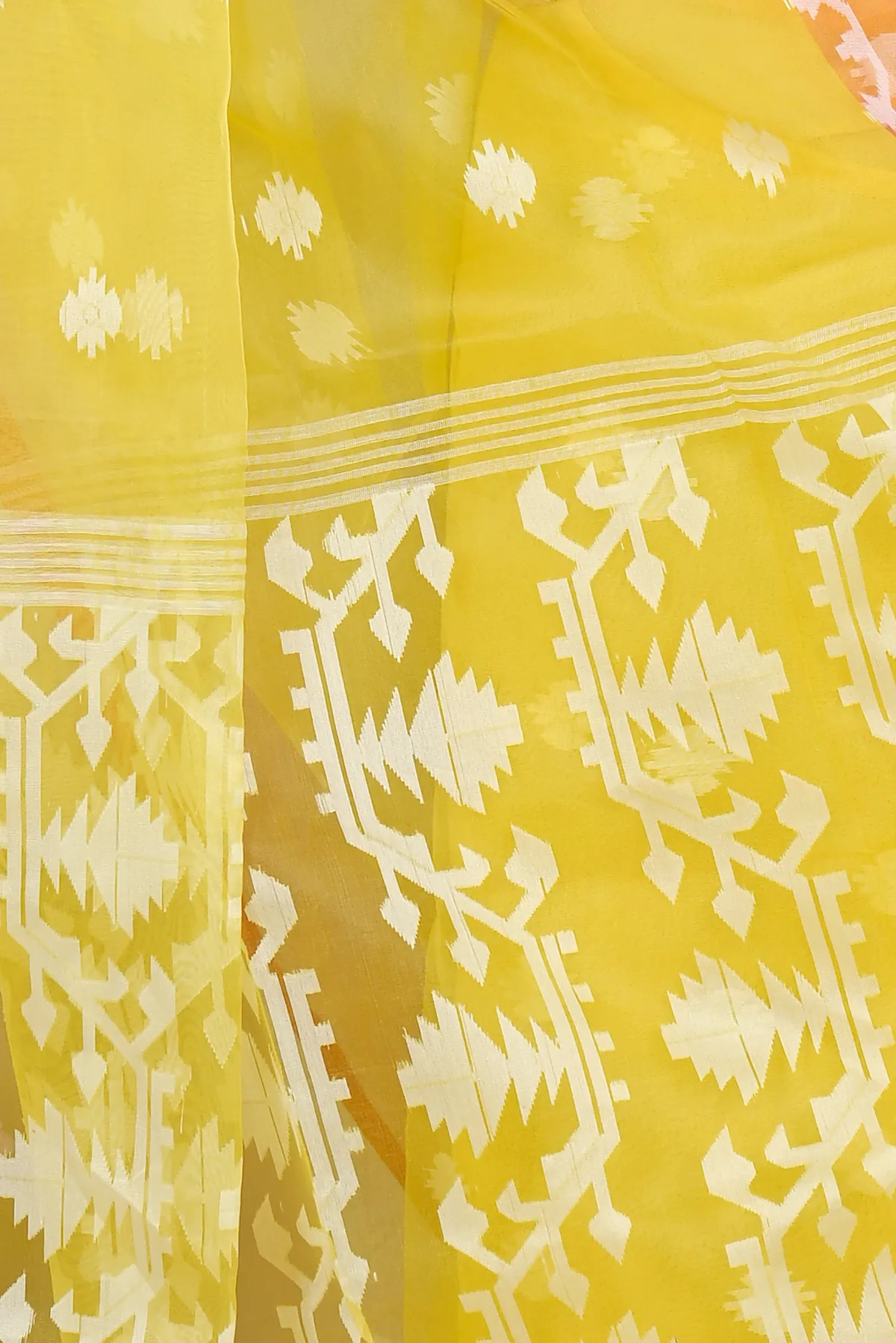 DipDiya Cotton Yellow Monimal Crafted with Soul Muslin sarees