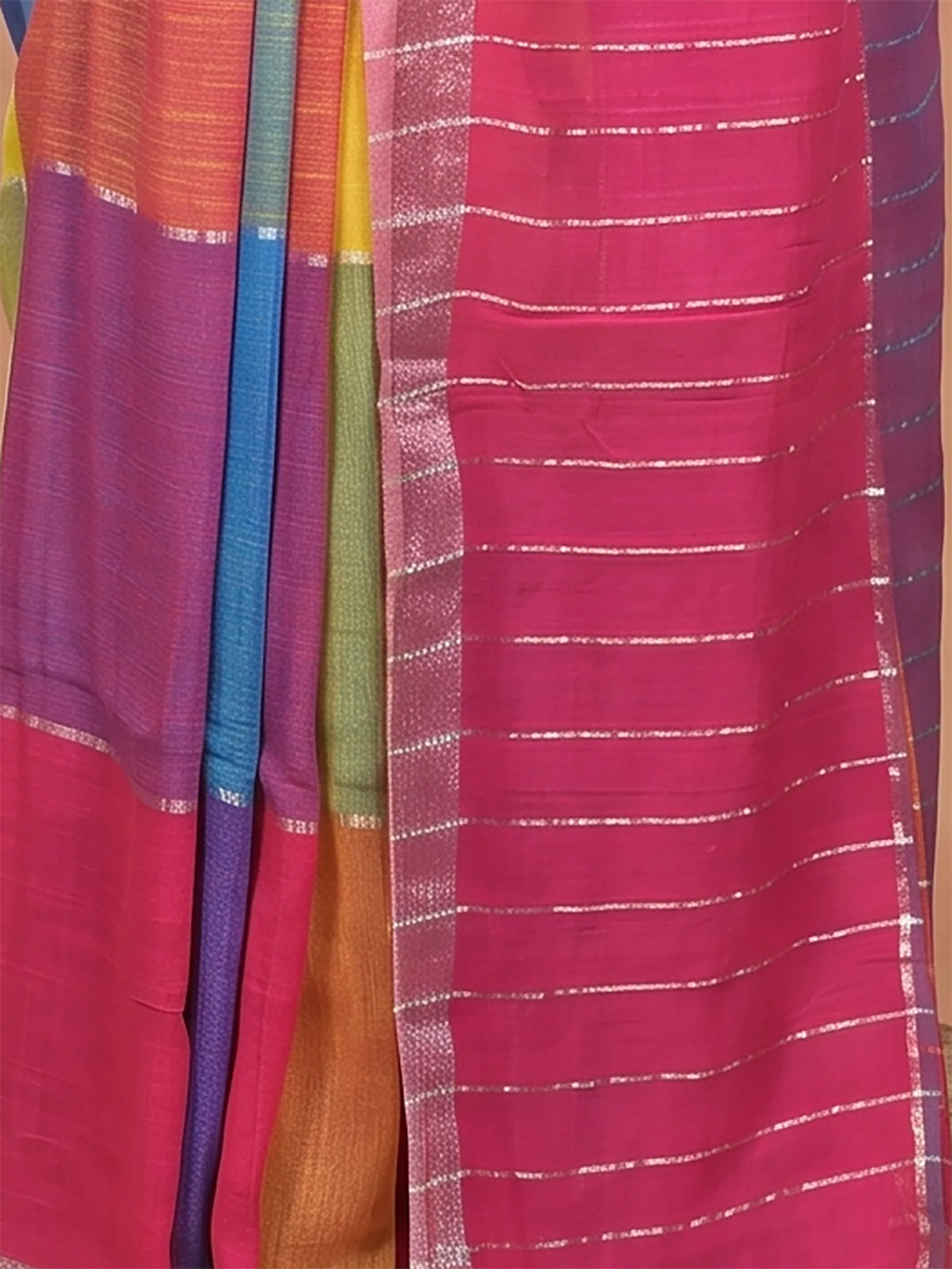 DipDiya Kesh Cotton  Traditional Bengali Multi-Coloured Artisan Crafted Souvon Handloom Saree