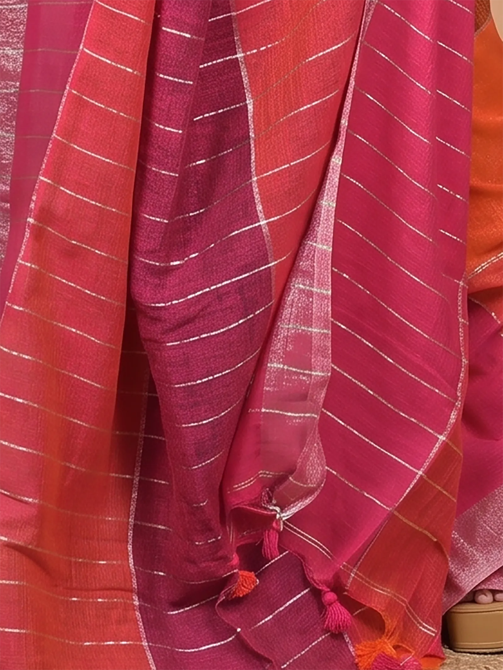 DipDiya Kesh Cotton  Traditional Bengali Red Purpel Artisan Crafted Souvon Handloom Saree