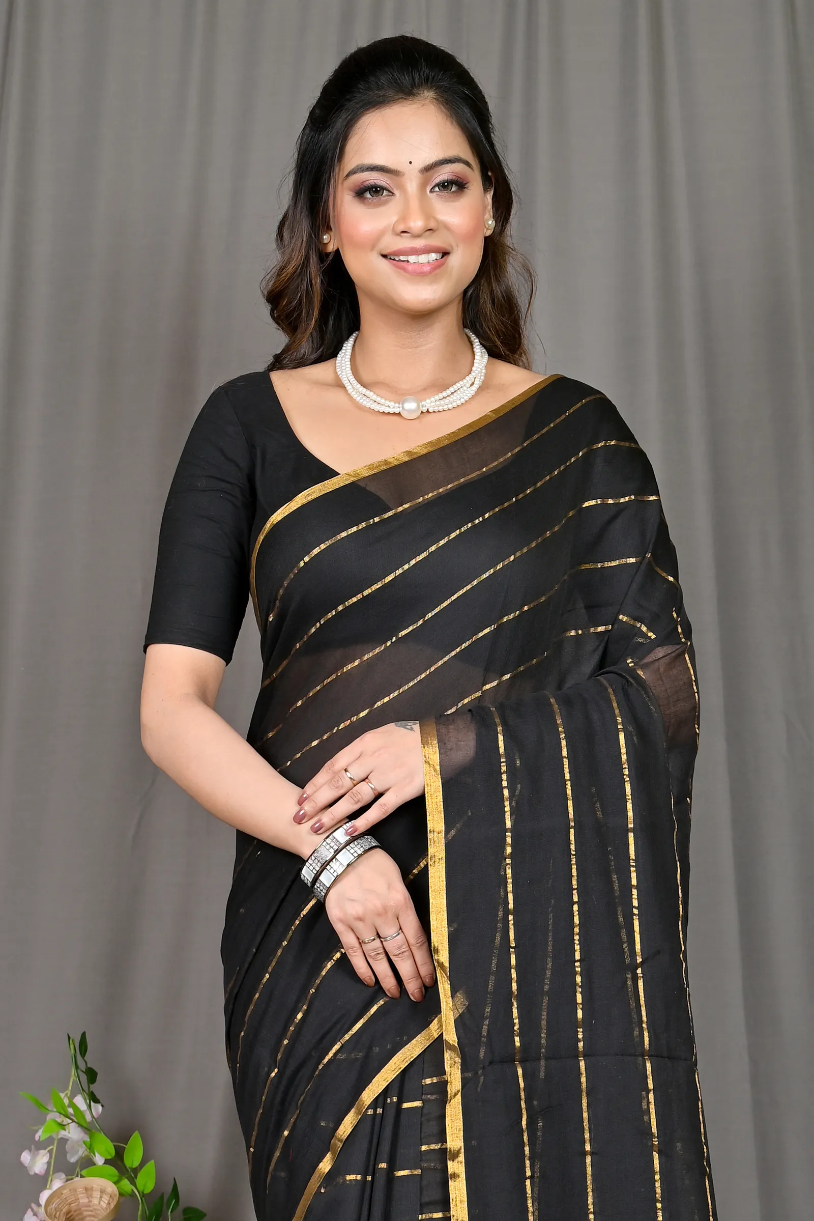 DipDiya Mal Cotton Black Pari Essence of Bengal Handloom Sarees