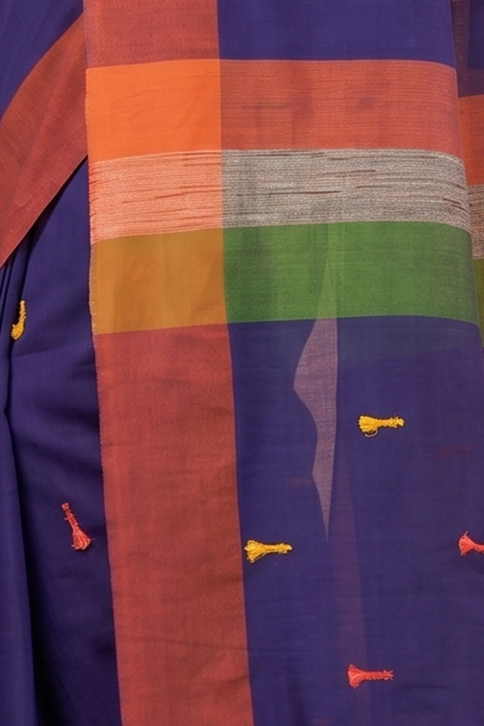 DipDiya Pure Cotton  Artisan Crafted Blue Traditional Bengali Clacial Desigined Handloom Saree