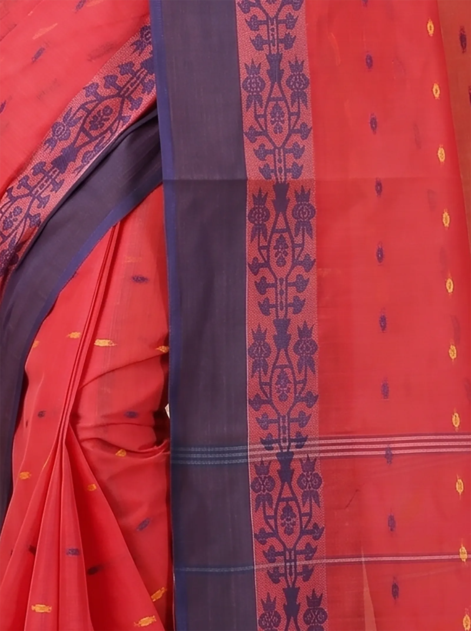DipDiya Pure Cotton  Artisan Crafted Maroon Traditional Bengali Apurva Tant Saree