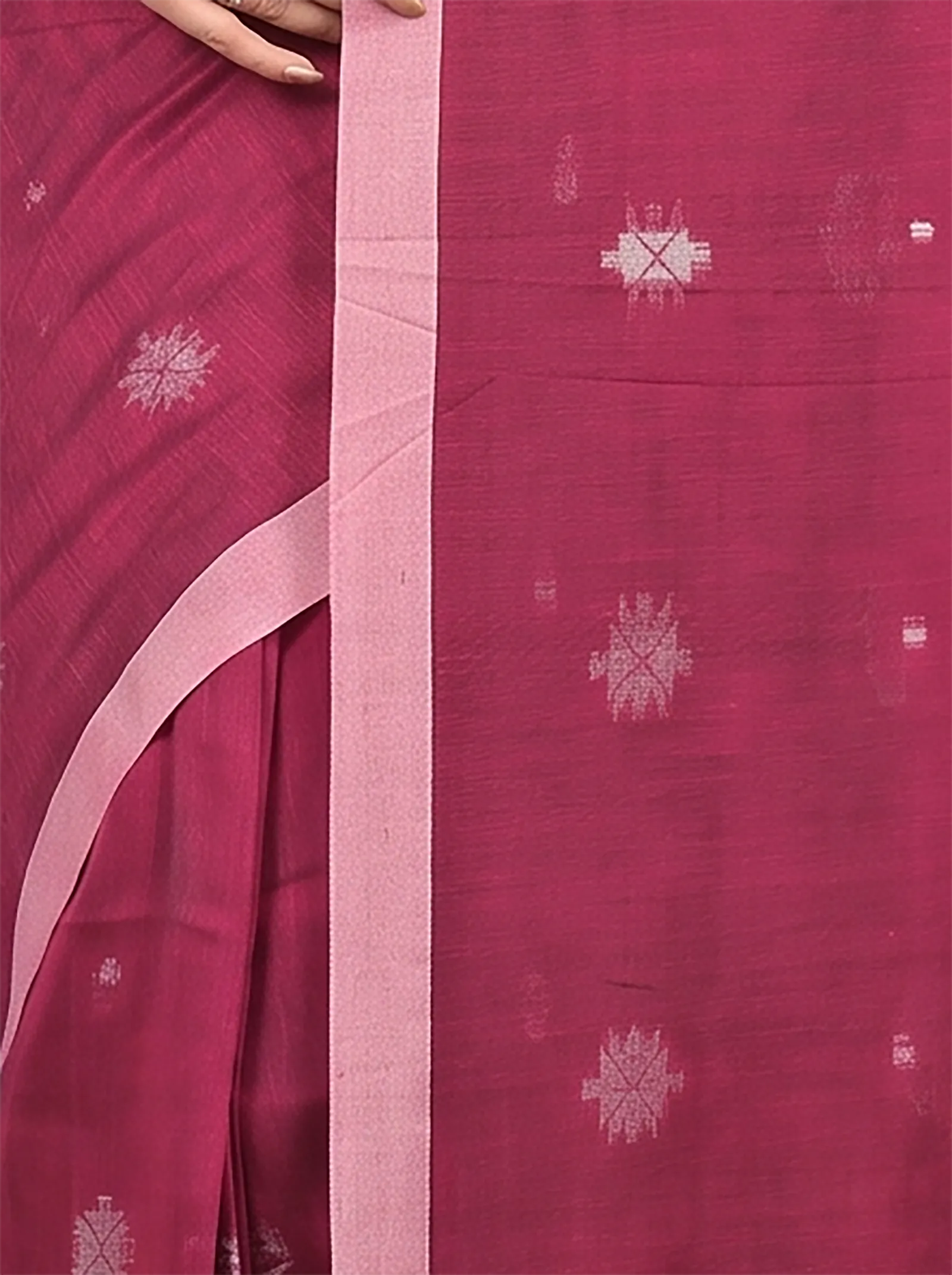 DipDiya Pure Cotton  Artisan Crafted Purpel Traditional Bengali Achbu Handloom Saree