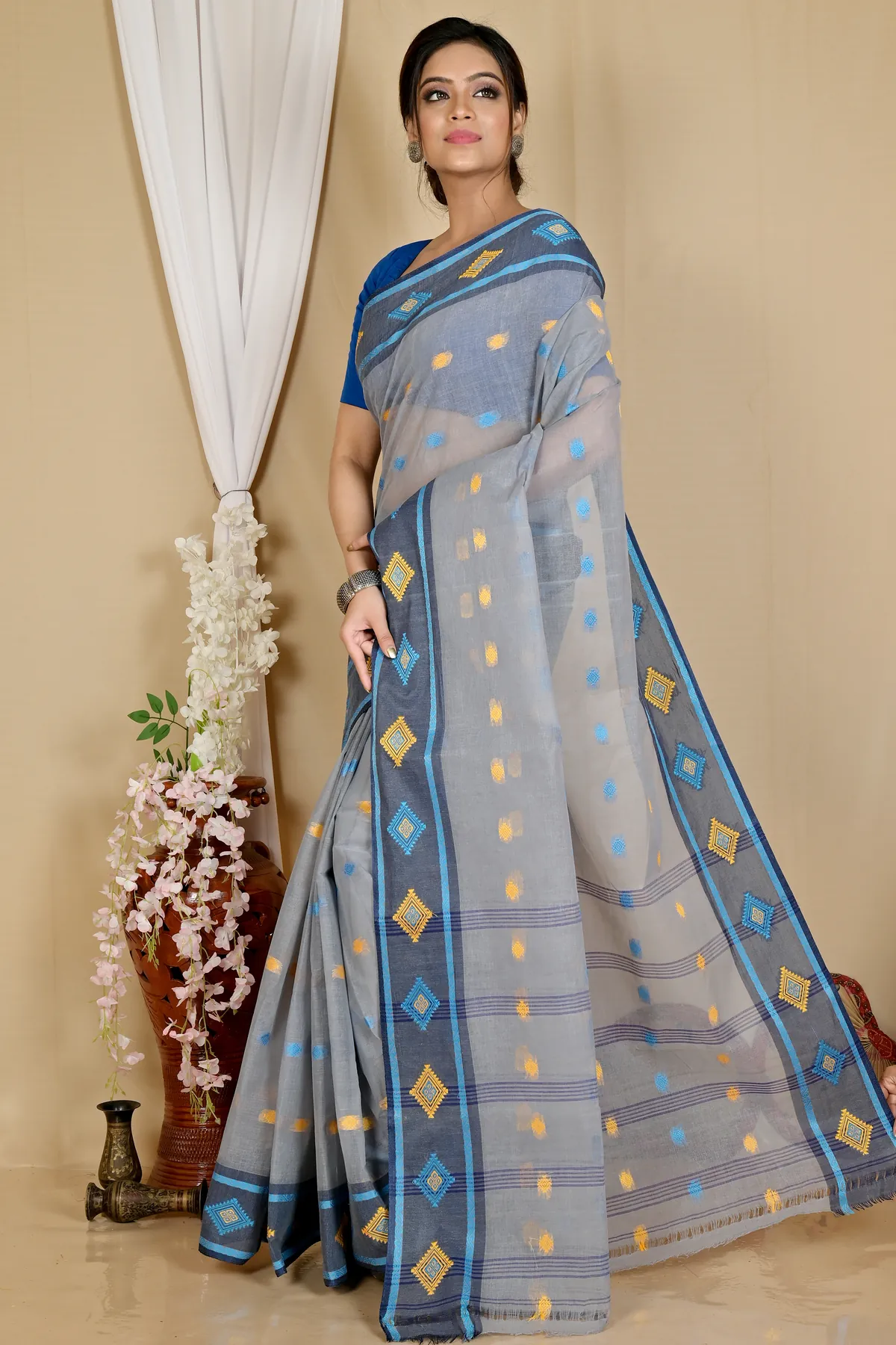 DipDiya Pure Cotton Assh Apula The Bengali Classic Tant Sarees