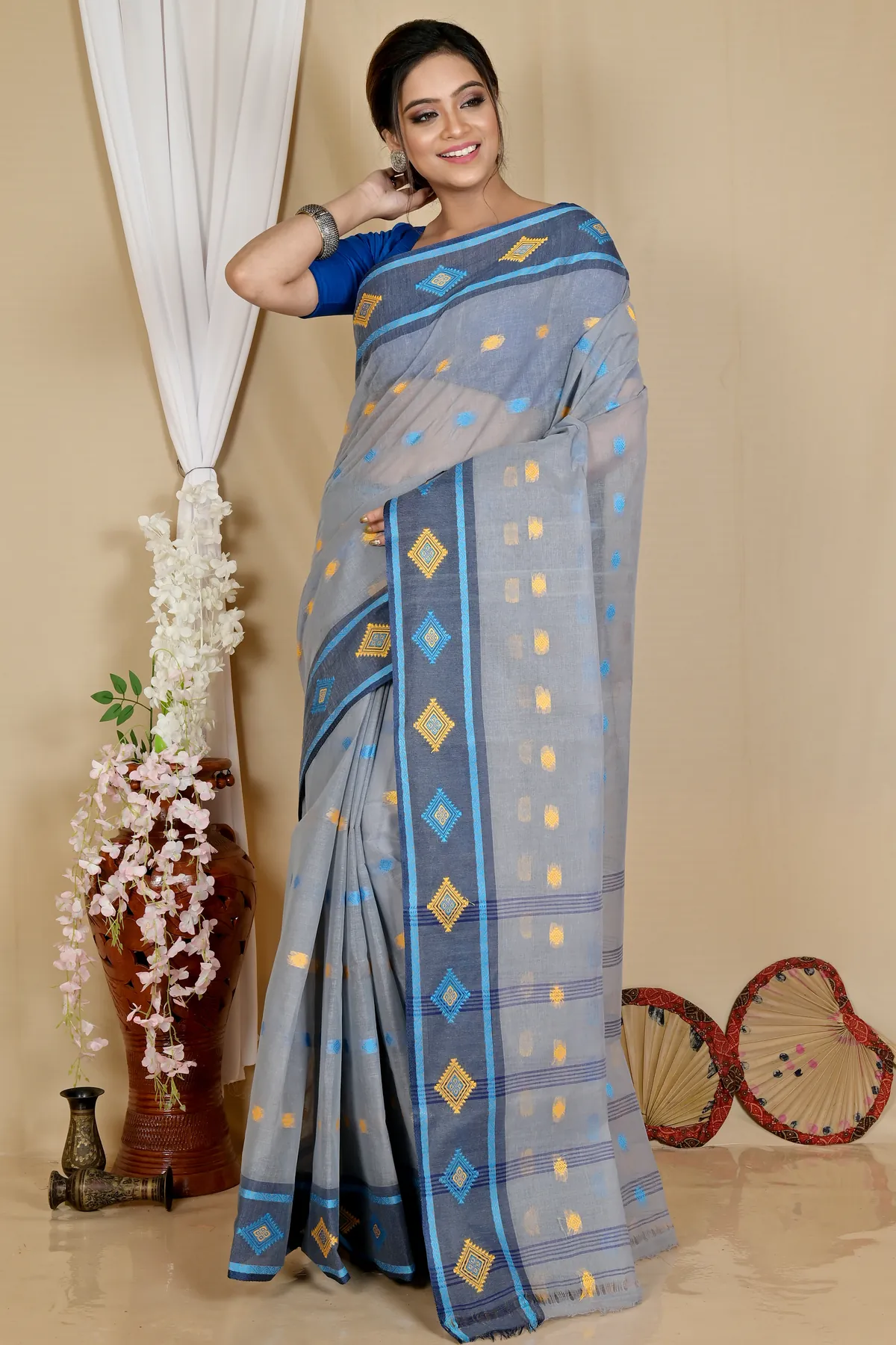 DipDiya Pure Cotton Assh Apula The Bengali Classic Tant Sarees