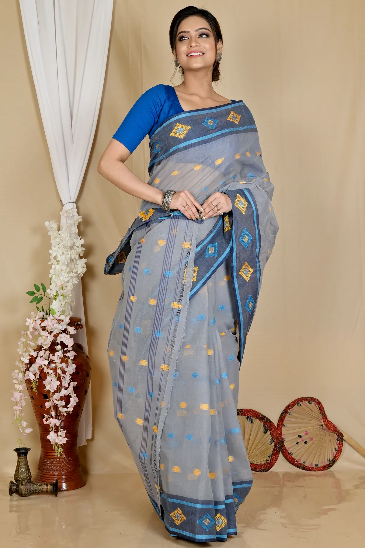 DipDiya Pure Cotton Assh Apula The Bengali Classic Tant Sarees