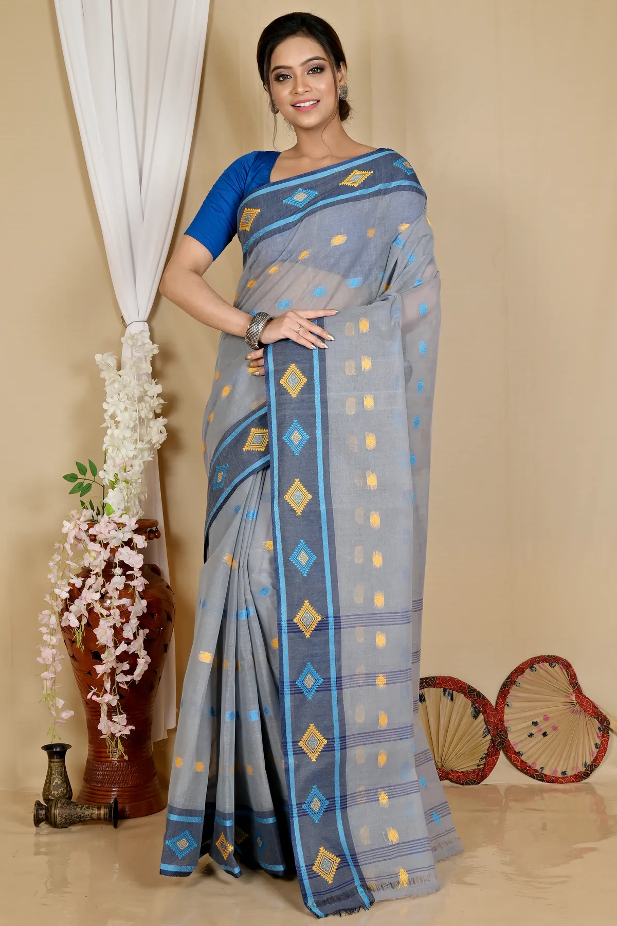 DipDiya Pure Cotton Assh Apula The Bengali Classic Tant Sarees