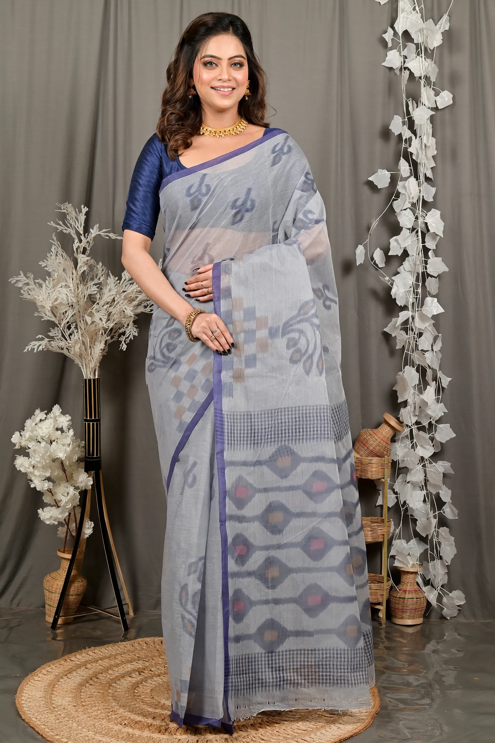DipDiya Pure Cotton Assh Dipui Traditional Elegance Printed Tant Sarees