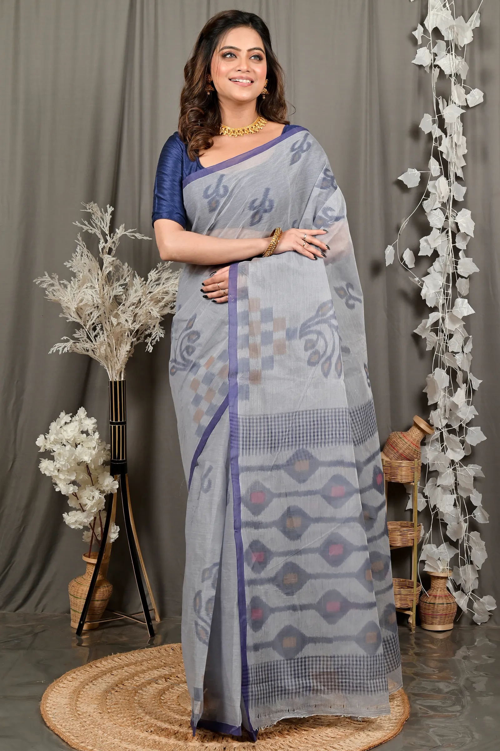 DipDiya Pure Cotton Assh Dipui Traditional Elegance Printed Tant Sarees