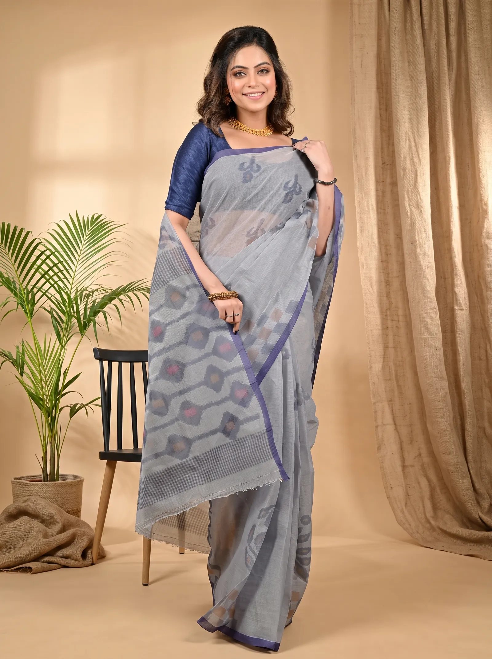 DipDiya Pure Cotton Assh Dipui Traditional Elegance Printed Tant Sarees