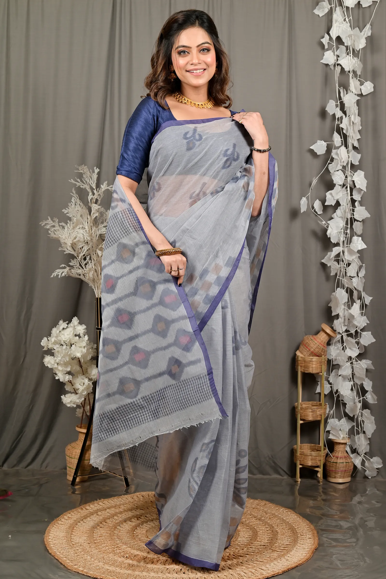 DipDiya Pure Cotton Assh Dipui Traditional Elegance Printed Tant Sarees